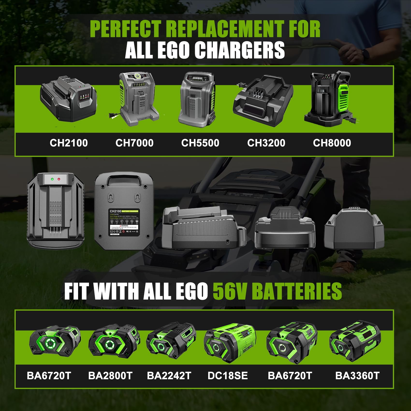 ?Faster!!? Replacement For Ego Battery Charger 56 Volt Lithium Ion Charger Model Ch2100