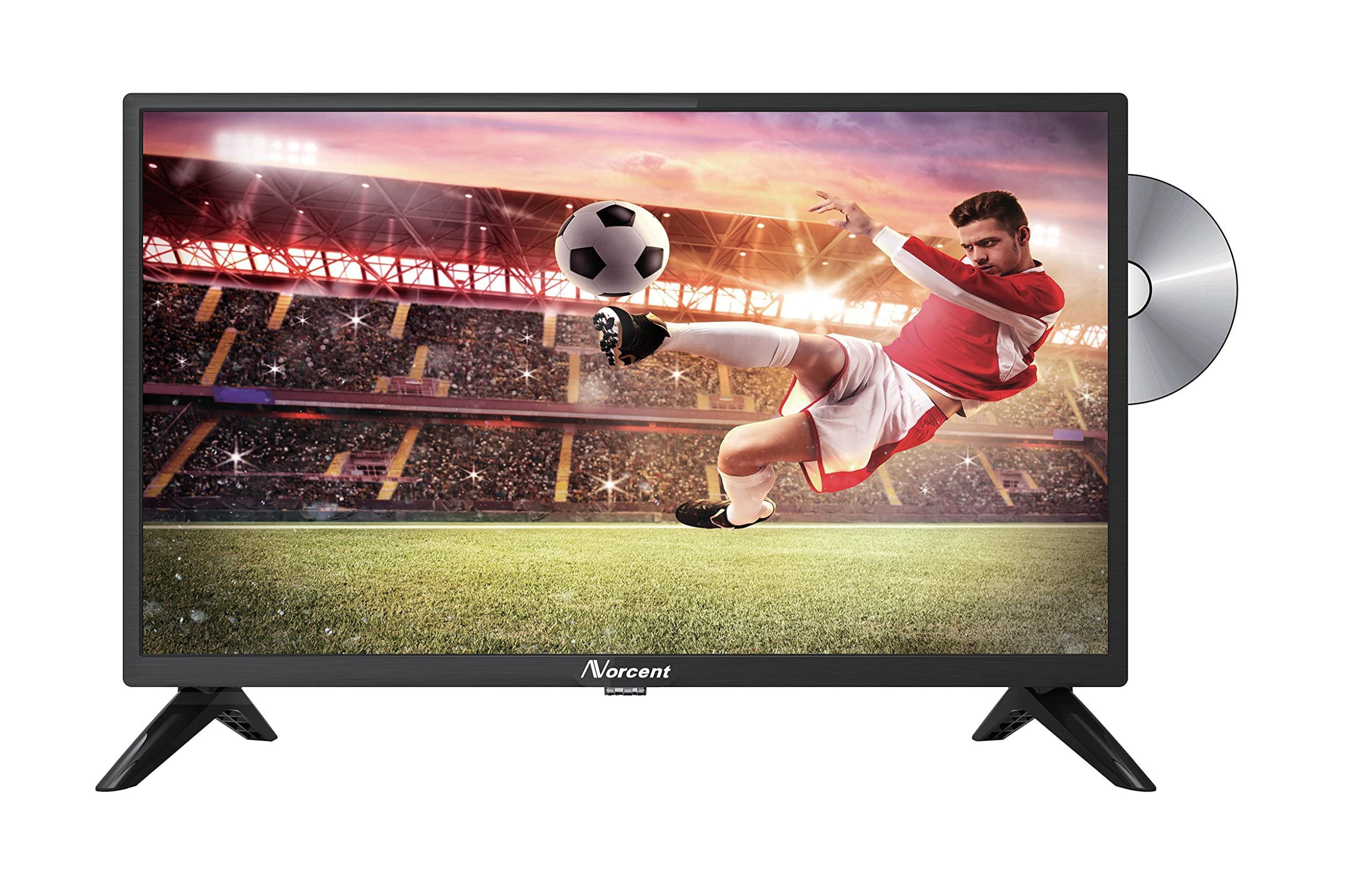 Norcent 24 Inch 720P Led Hd Backlight Flat Dvd Combo Tv, Vga Usb Hdmi Digital Tv Tuner Cable, Build In Dvd Player Dual Channel 3