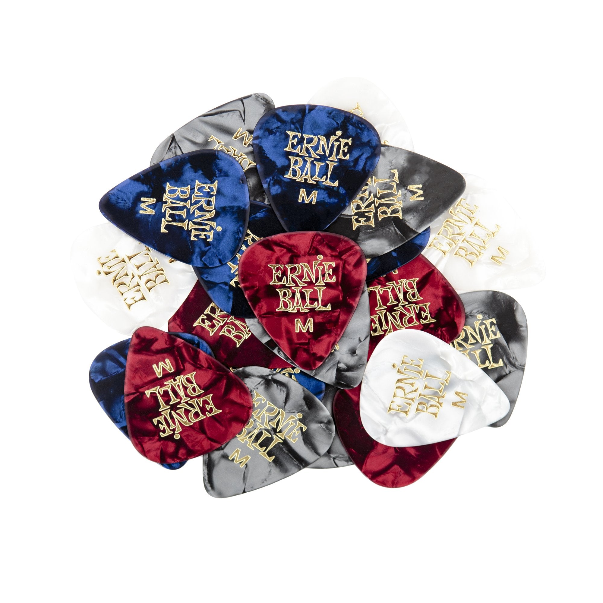 Ernie Ball Guitar Picks, Medium, Assorted Perloid, 144 Pack (P09119)