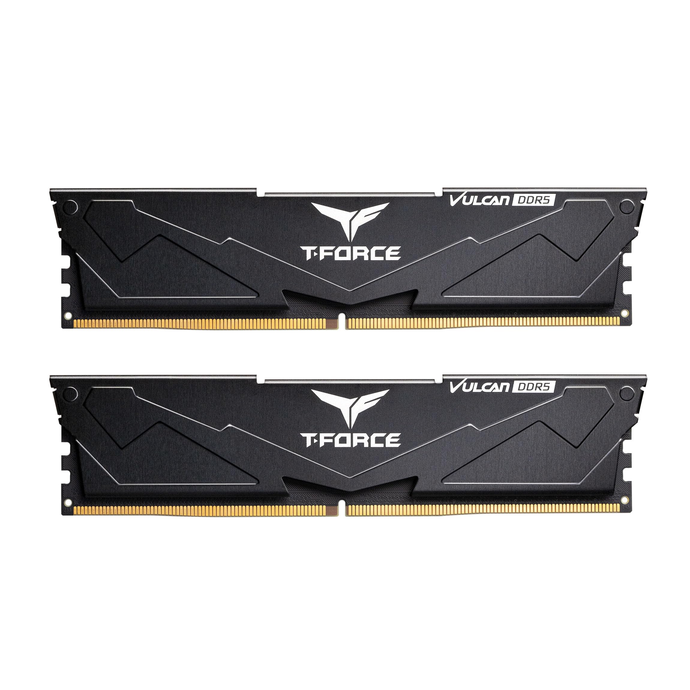 Teamgroup T Force Vulcan Ddr5 32Gb (2X16Gb) 6000Mhz (Pc5 48000) Cl30 Intel Xmp 3.0 & Amd Expo Compatible Desktop Memory Ram Black Flbd532G6000Hc30Dc01