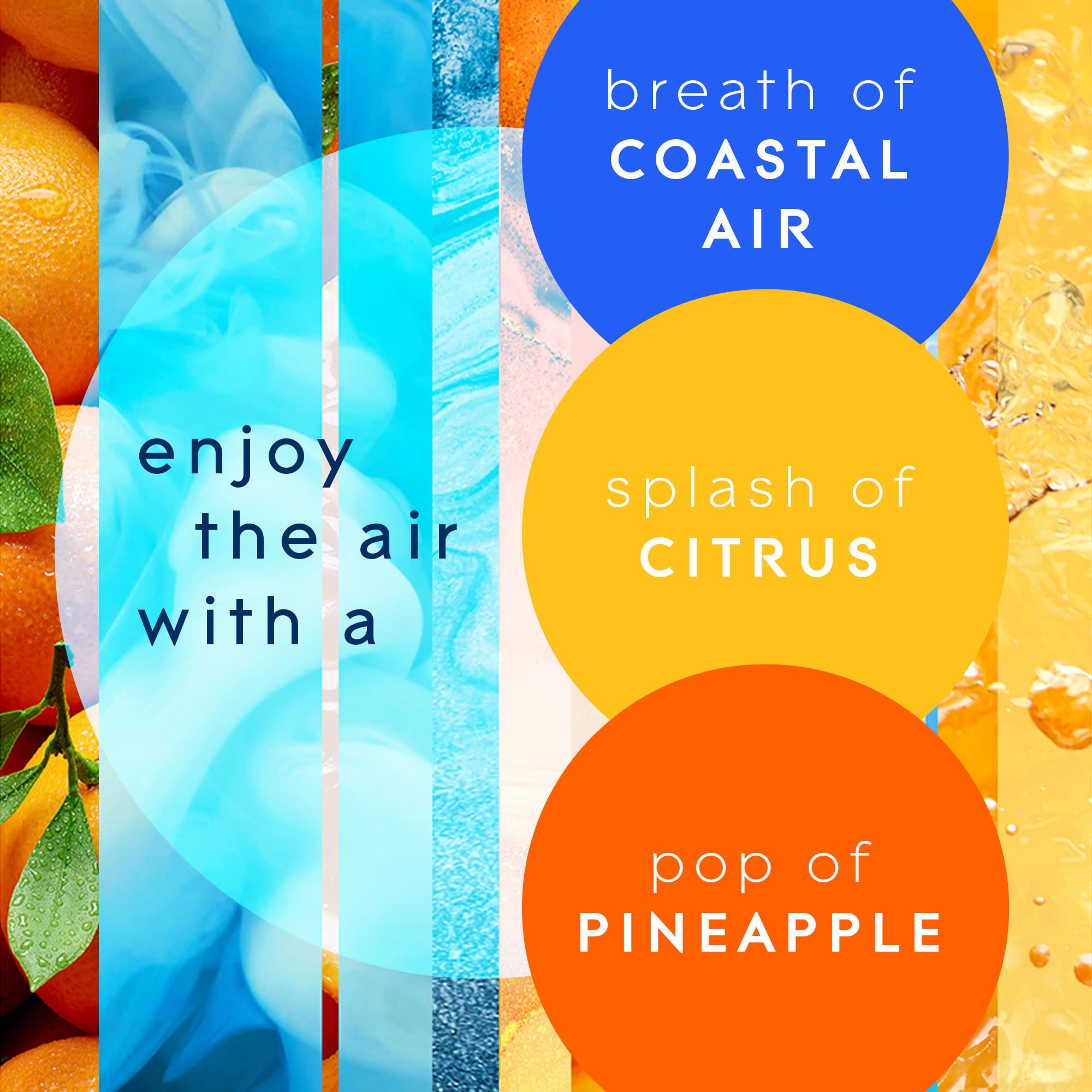 Glade Plugins Refills Air Freshener, Scented And Essential Oils, Coastal Sunshine Citrus, 3.35 Fl Oz X 5 Glade Plugins Scented O