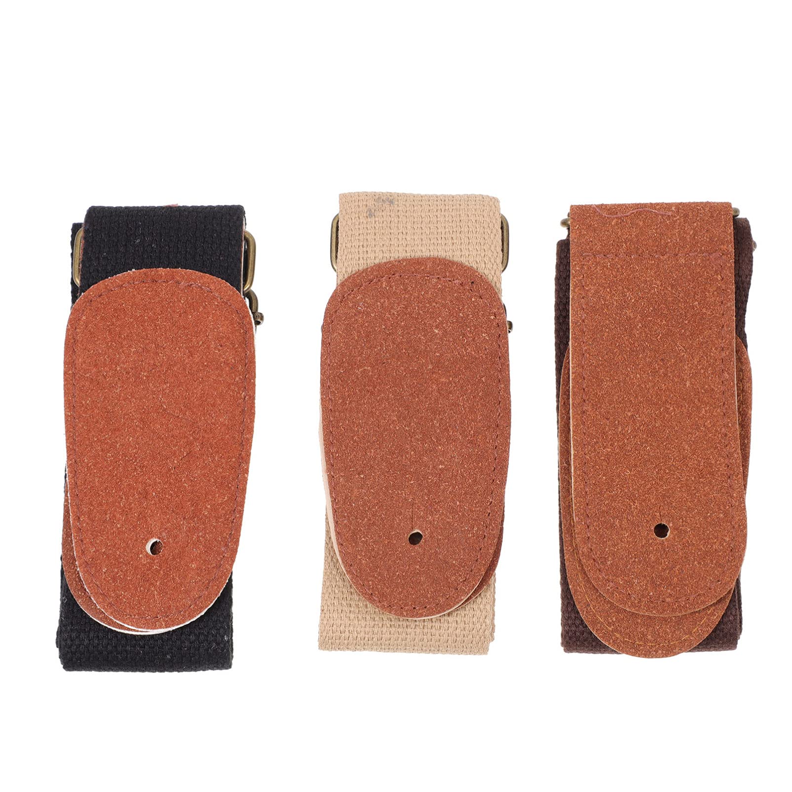 HEALLILY 3PCS Guitar Strap Electric Guitar Strap Replacement Linen Cotton Guitar Bass Belt PU Acoustic Ukulele Bass Guitar Acces