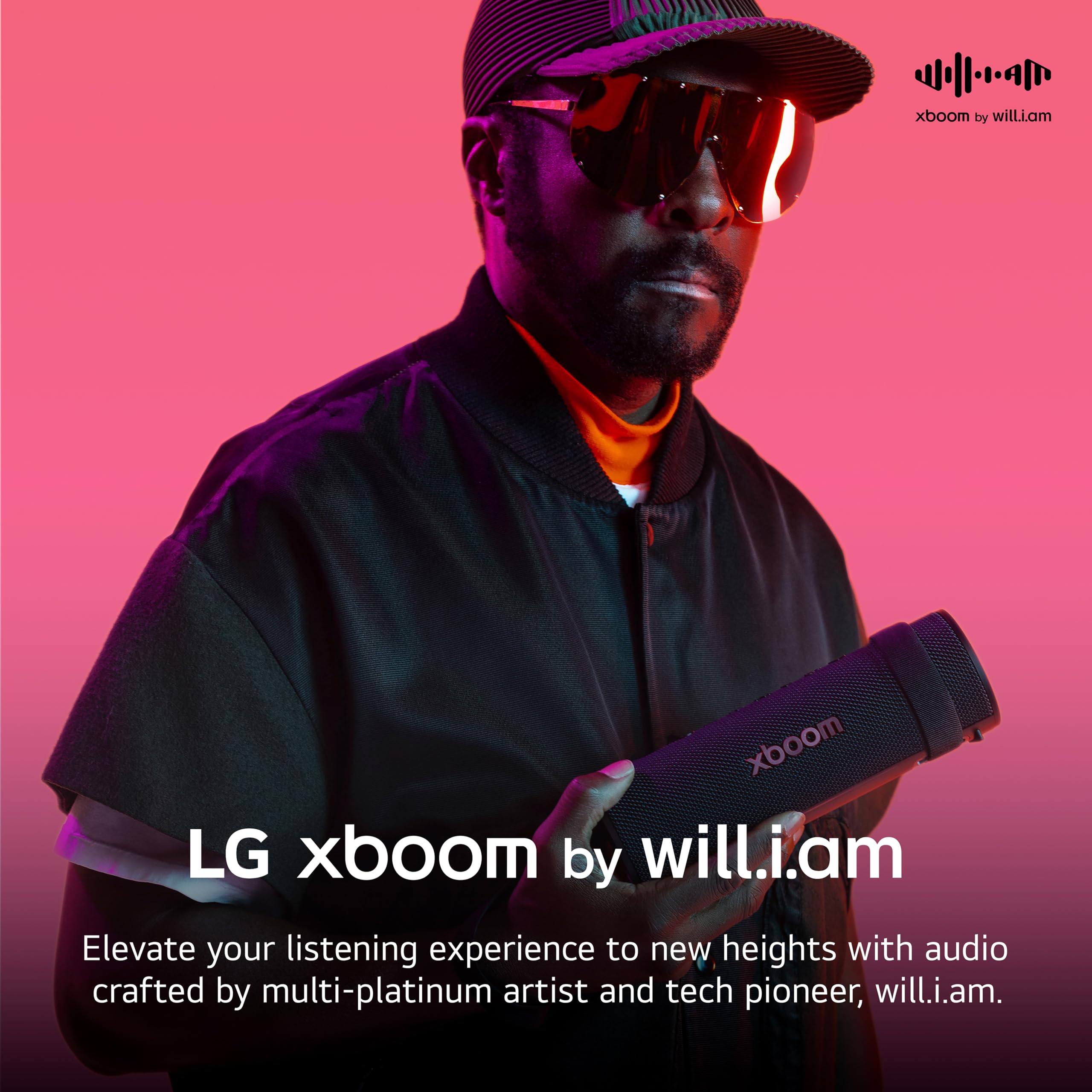 Lg Xboom Grab By Will.I.Am, Xboom Signature Sound, Portable Bluetooth Speaker, Up To 20 Hours Of Playback, Ip67 Dust And Water R