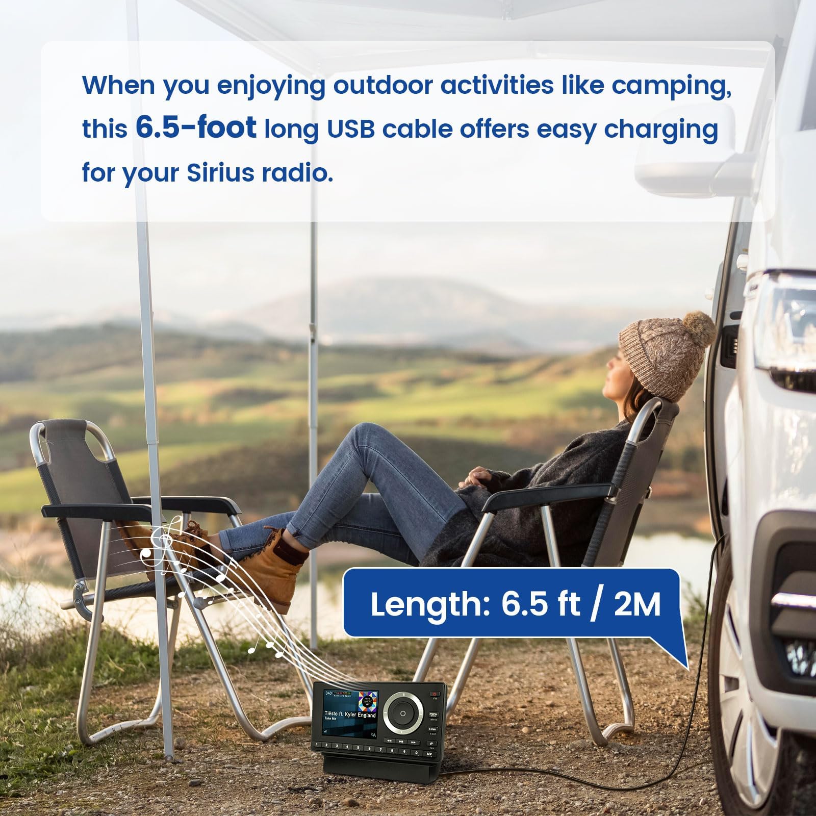 Anina 6.5Ft Usb Power Cord Cable With 4.7Mm Diameter For Onyx Stratus Sirius Xm Radio, 5V Charger Connector For Powerconnect Rec