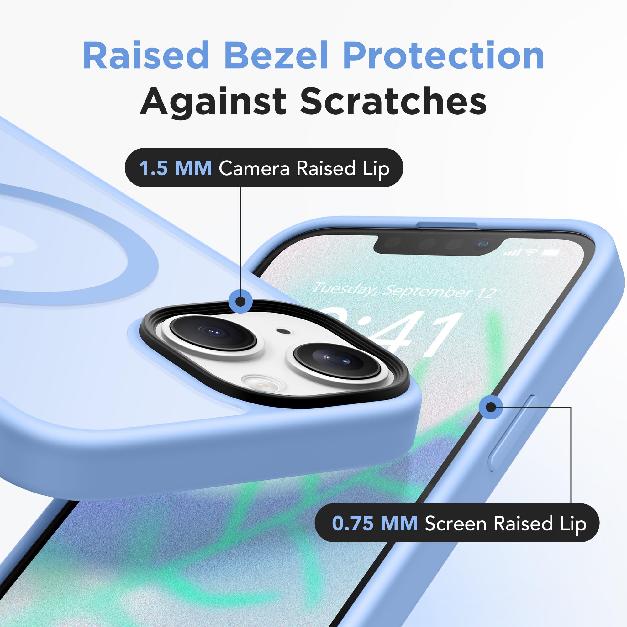 Magnetic Case For Iphone 13 6.1'',Compatible With Magsafe,[2 Screen Protector & 2 Camera Cover][Anti Fingerprint]Slim Translucen