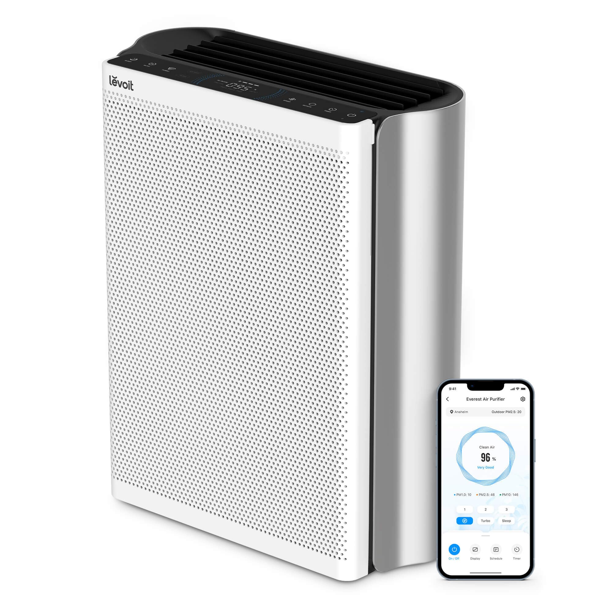 Levoit Air Purifiers For Home Large Room With Washable Filter, 3 Channel Air Quality Monitor, Smart Wifi And Filter For Pet, All