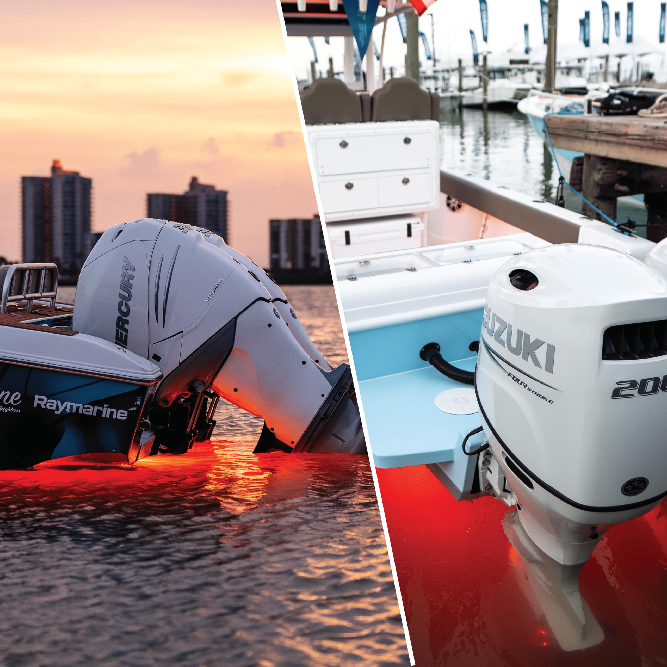 Shadow-Caster Scr-24 Led Underwater Boat Light - Color-Changing (Rgbw) - Bronze Housing - 90W Surface Mount - Tempered Glass Len