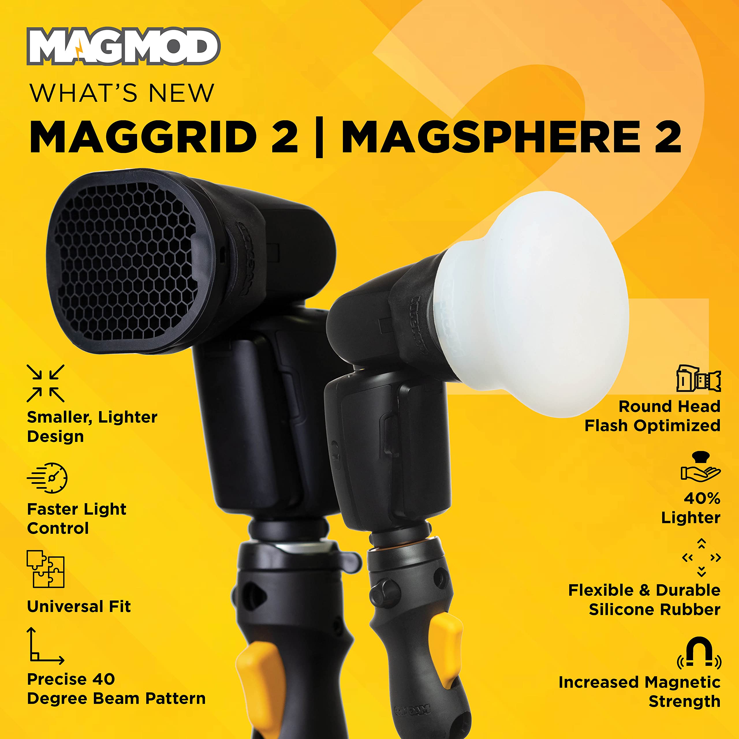 Magmod Professional Flash Kit 2 | Photography Lighting Flash Diffuser Set | Magnetic Light Diffuser Attachments | Lightweight Magmod Modifiers | Superior Light Control
