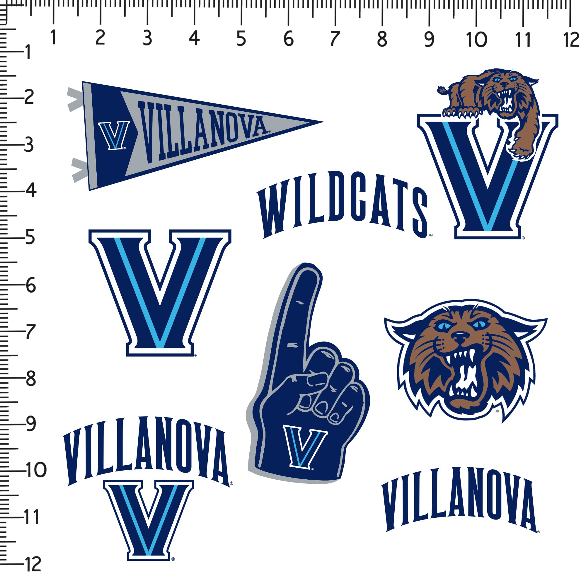 Villanova University 8Ct Vinyl Large Deluxe Stickers Variety Pack   Laptop, Water Bottle, Scrapbooking, Tablet, Skateboard, Indo
