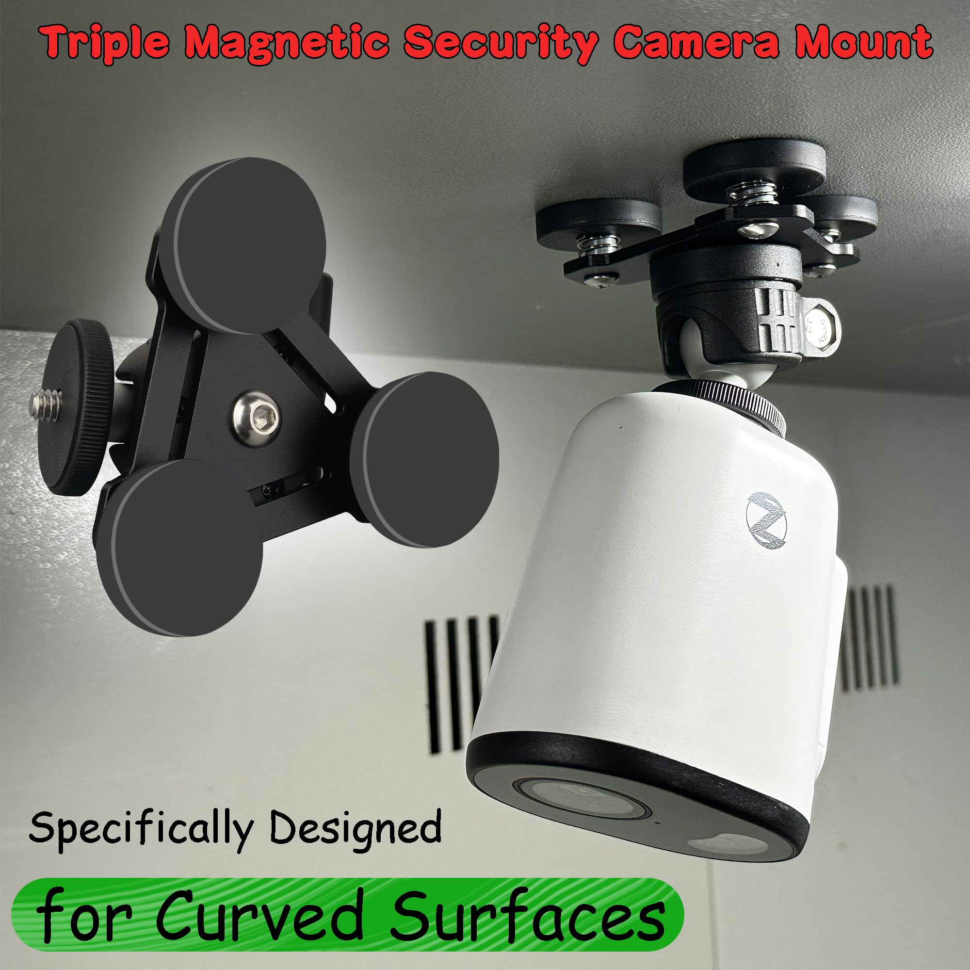 Ulibermagnet Magnetic Camera Mount, 80Lb Heavy Duty Metal Car Magnetic Camera Holder With Mini Ball Head,Strong Rubber Coated Ma