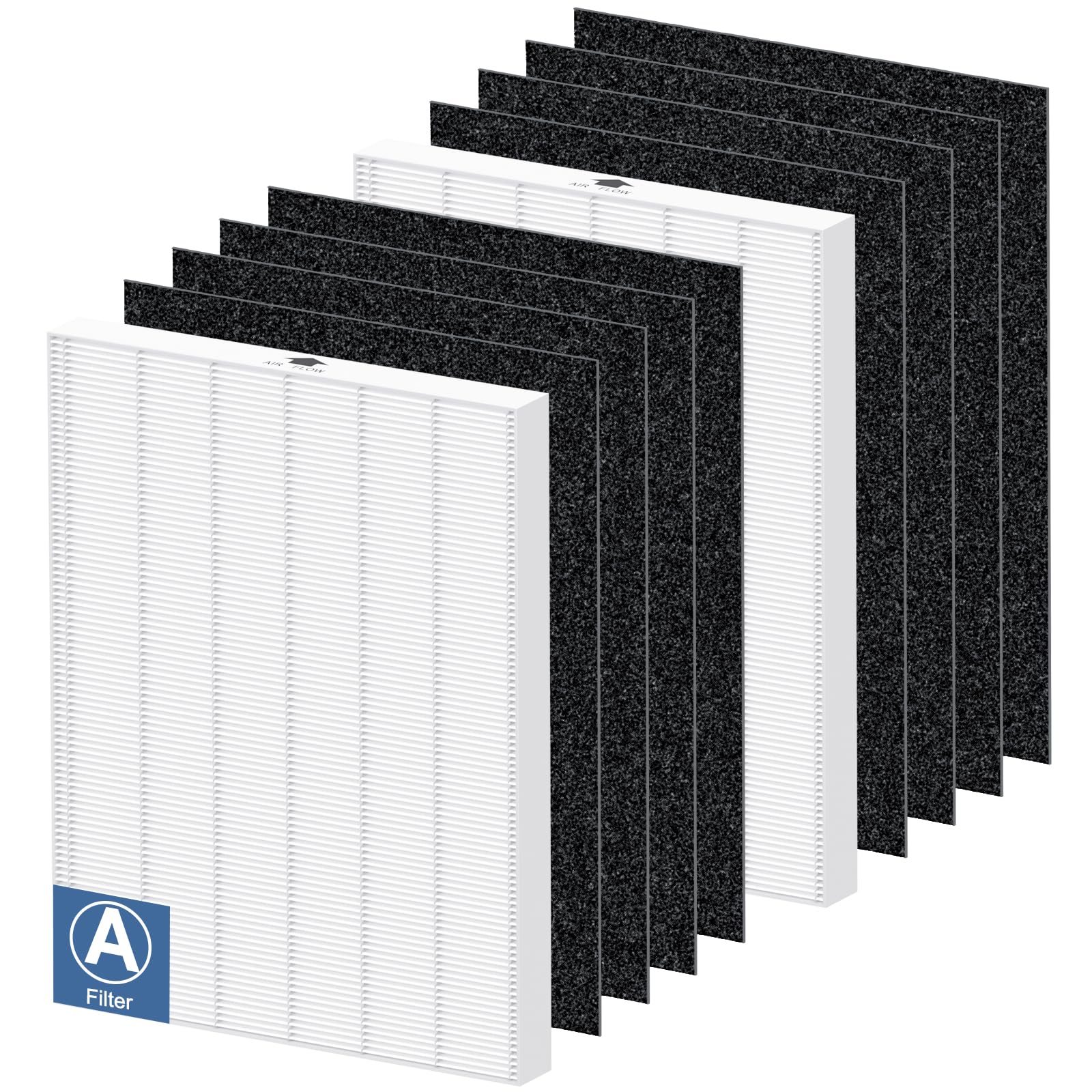 [2+8 Pack] 115115 Replacement Filter A Size 21 For Winix Plasmawave C535, 5300, 5300 2, P300, 6300, 6300 2, Am90, 9000, 5000, 50