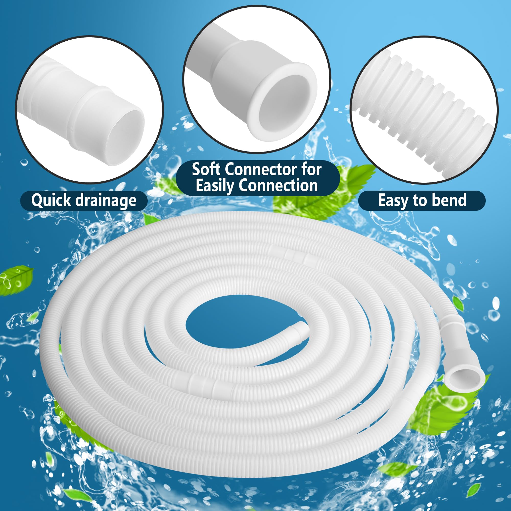 Nkiy Quen 16.5 Ft Dehumidifier Drain Hose 3/4'' Fht  Cuttable Leakproof Dehumidifier Discharge Hose For Drainage  Flexible Unive