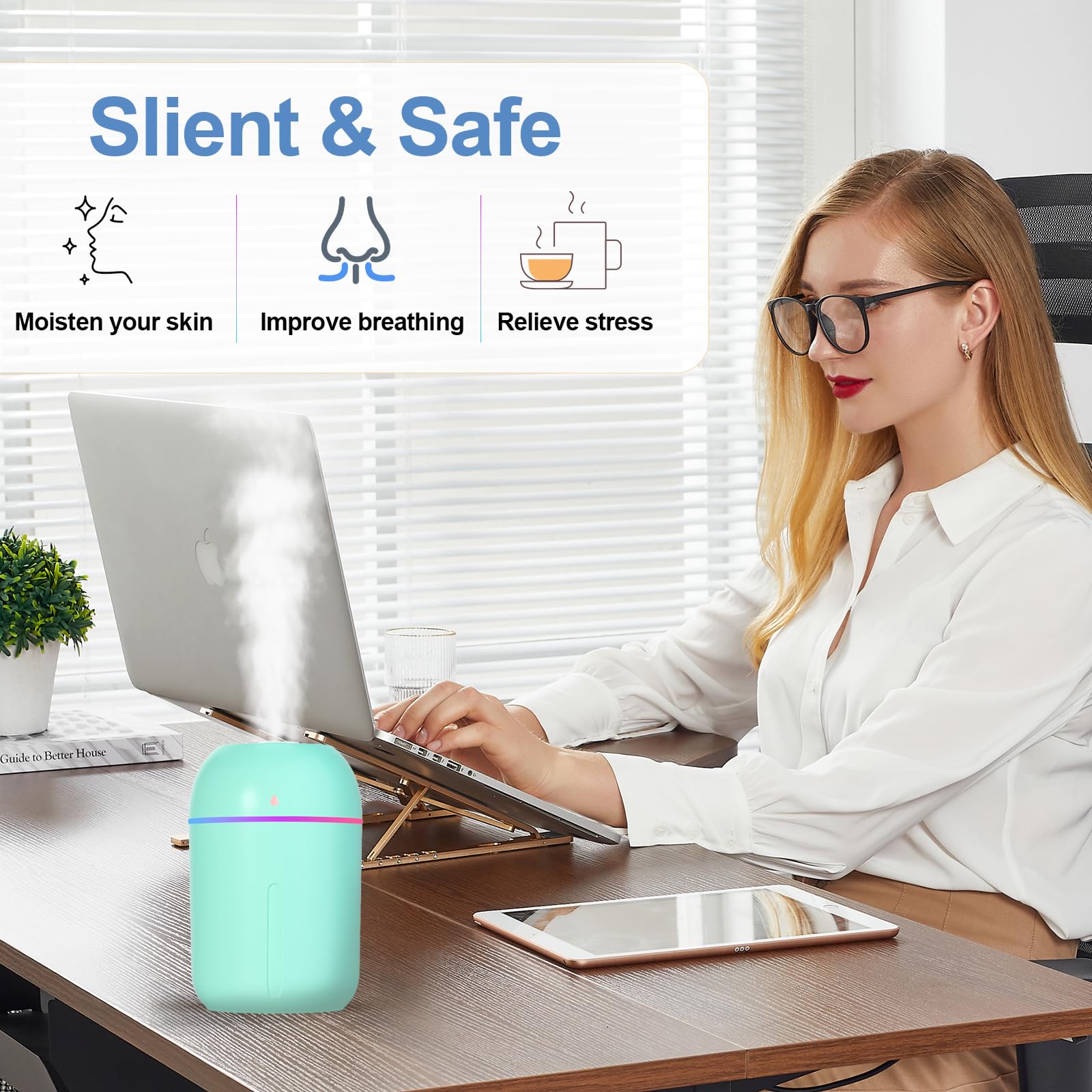 Kiusiy Small Humidifier For Plants, Mini Humidifiers For Bedroom, Portable Humidifiers For Car, Travel Humidifiers For Hotel, De