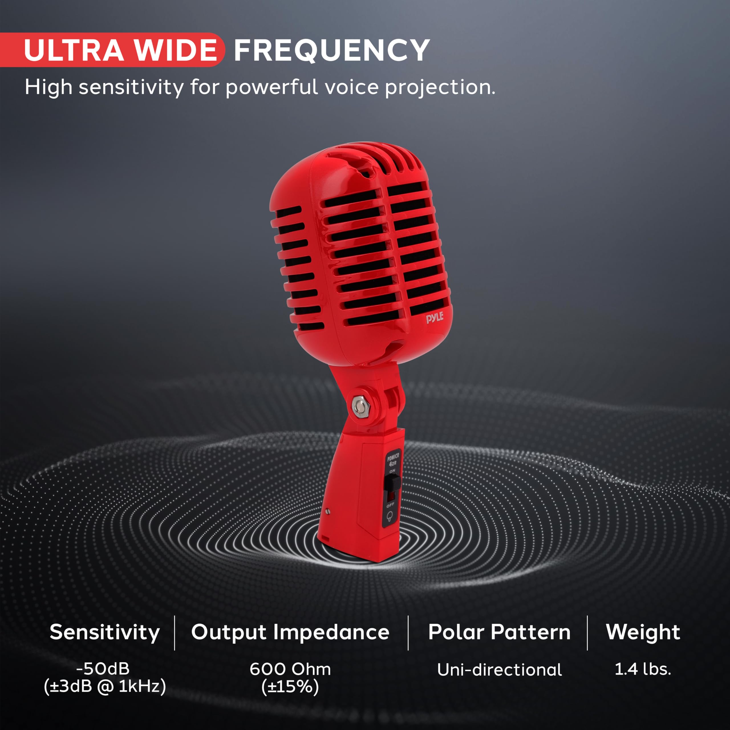 Pyle Classic Retro Dynamic Vocal Microphone - Old Vintage Style Unidirectional Cardioid Mic With Xlr Cable - Universal Stand Com