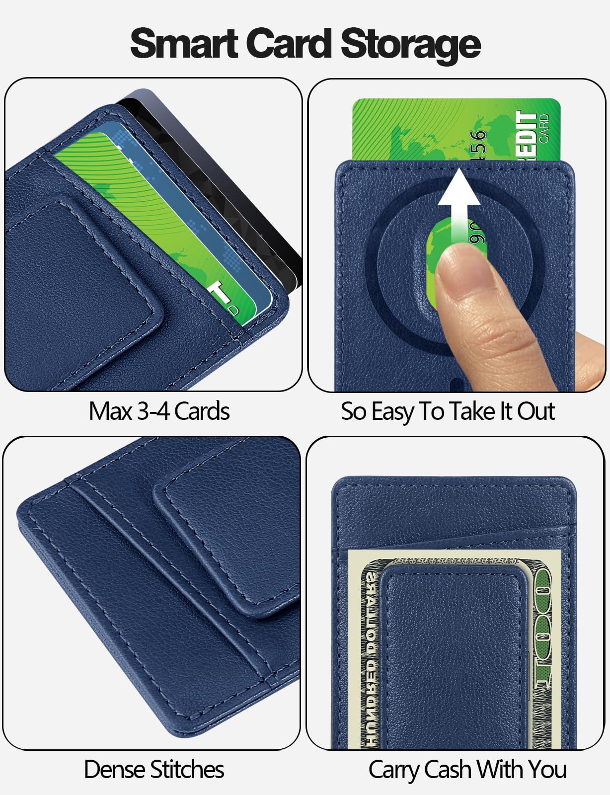 Magnetic Card Wallet Holder For Apple Magsafe, Magnetic Card Holder Magsafe Compatible With Iphone12 Iphone13/ 14 Magsafe Wallet