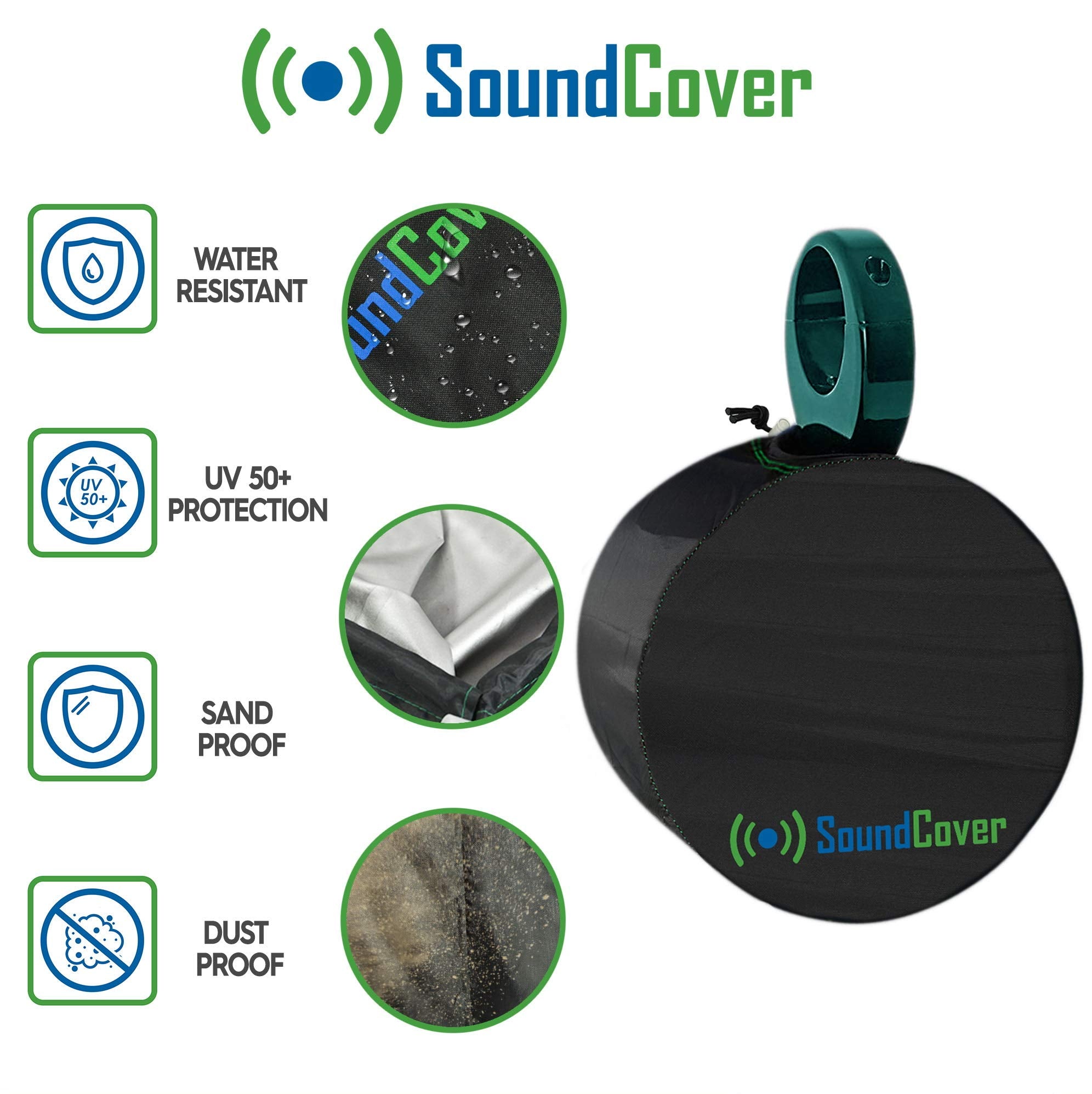 Two Medium Marine Speaker Covers   6.5'' Round & 6X9 Oval Wakeboard Tower Pod   Cover Size: H 9.5'' X W 9.5'' X D 11.25''   Fits