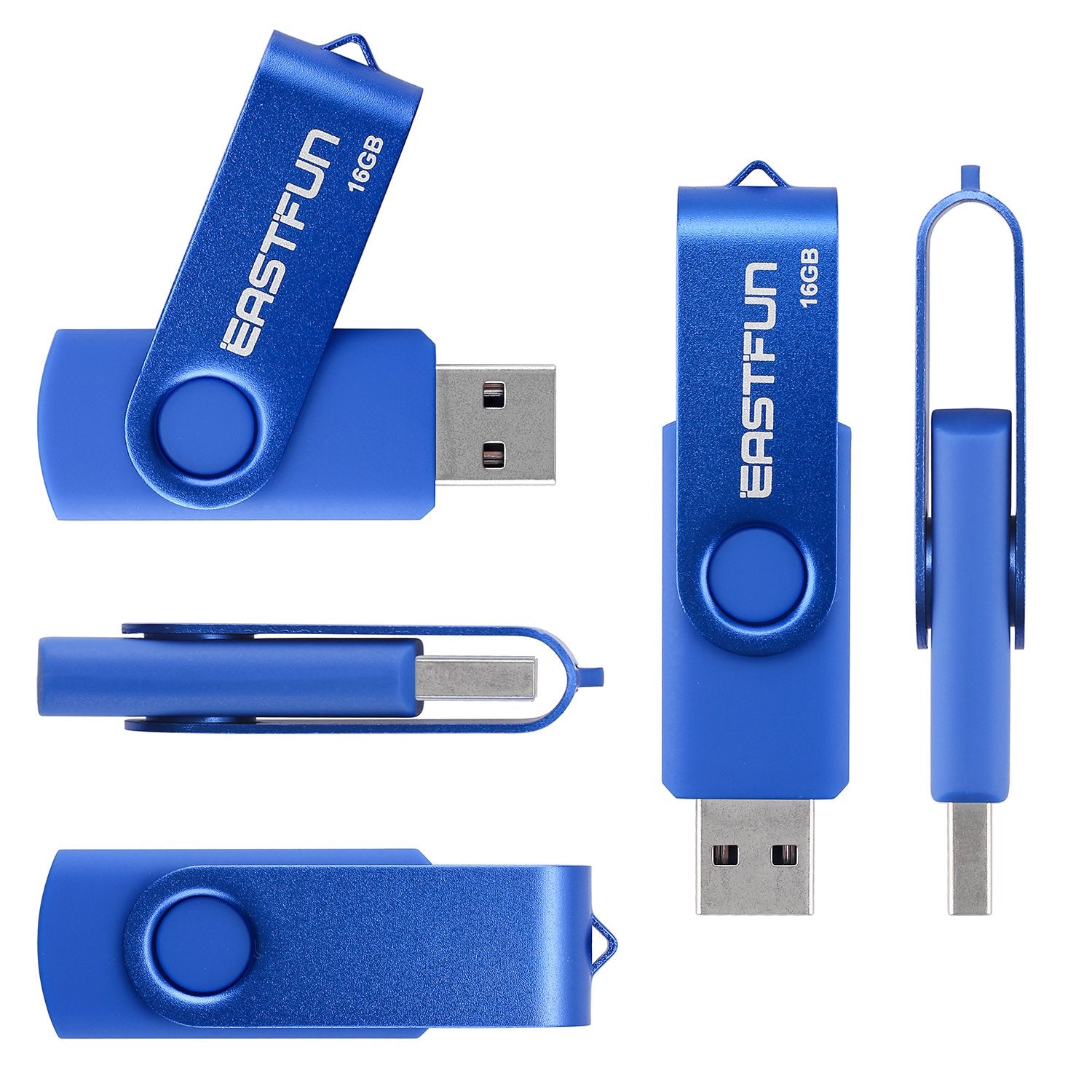 Eastfun 3Pack 16Gb Usb 2.0 Flash Drive Thumb Drive Jump Drive Pen Drive Zip Drive Memory Stick (Black Blue Green)