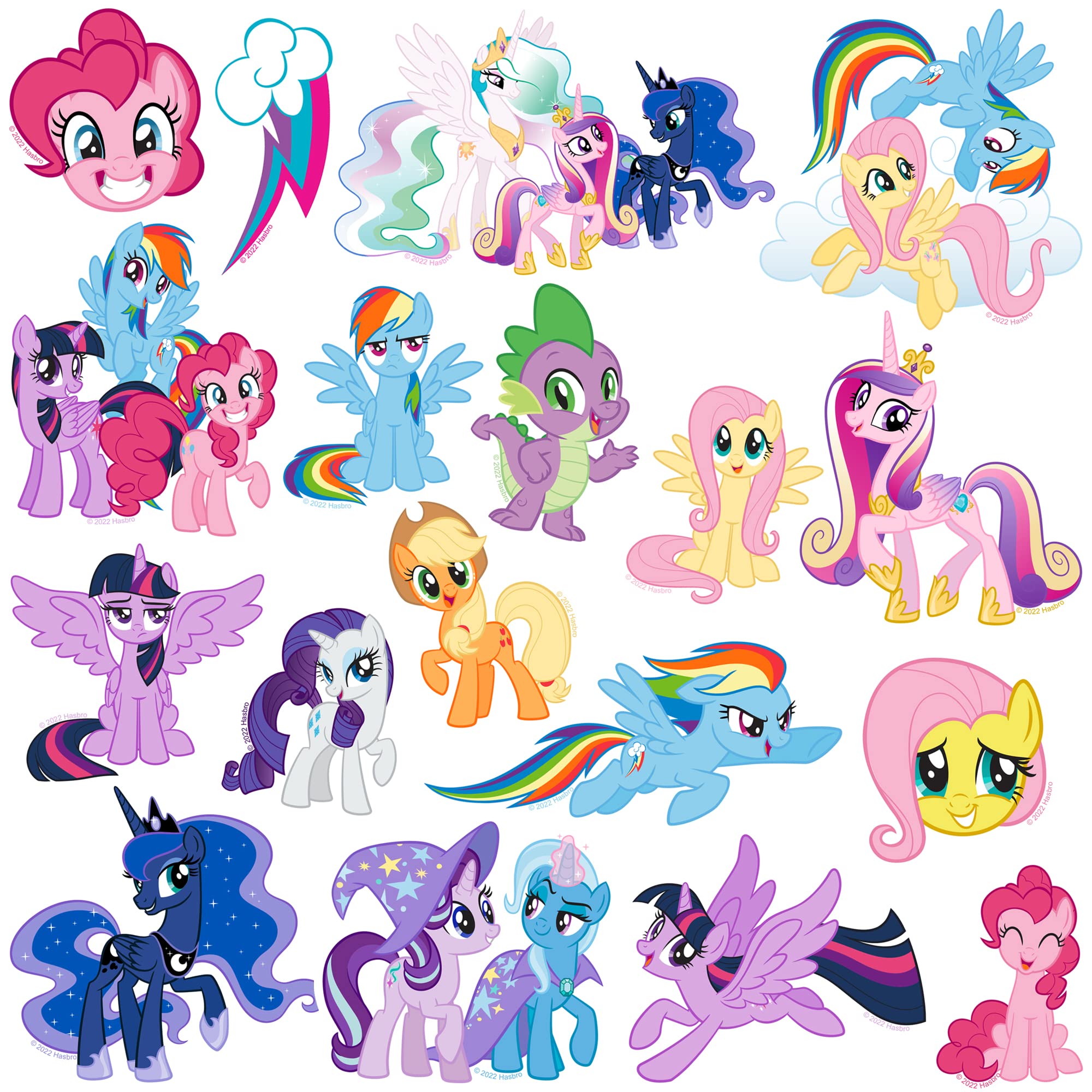 GRAPHICS & MORE My Little Pony Vinyl Stickers - 50ct Deluxe Pack for Laptop, Water Bottle, Scrapbooking, Indoor/Outdoor - Friendship is Magic