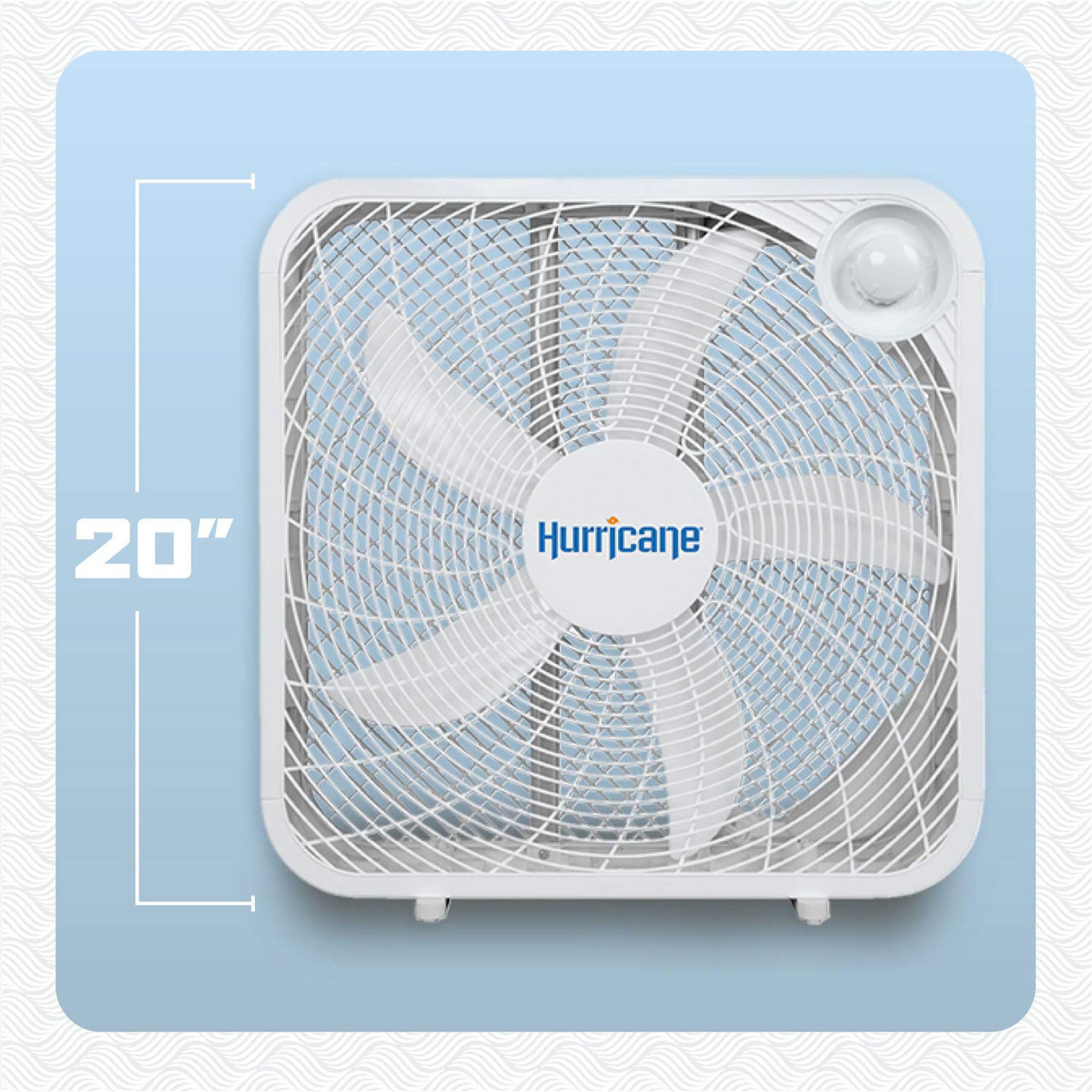 Hurricane Classic 20'' Floor Box Fan   Compact, Portable, Powerful, Quiet 3 Speed Cooling For Home, Greenhouse, Office, Gym, Gar