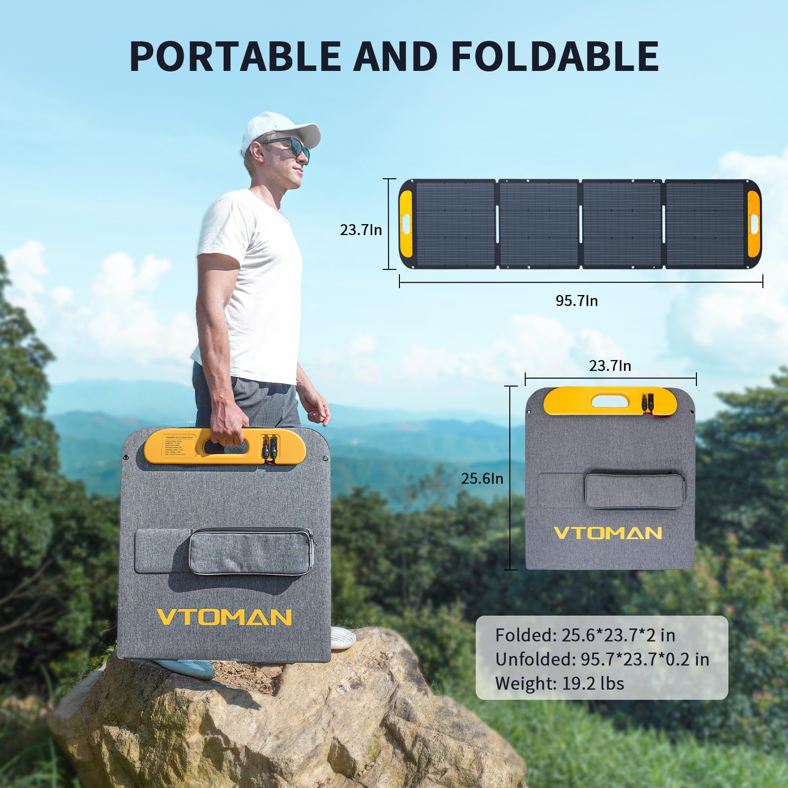 Vtoman 2376Wh Portable Power Station Bundle With Extra Battery & 200W Solar Panel Included, Up To 3000W Solar Generator For Home