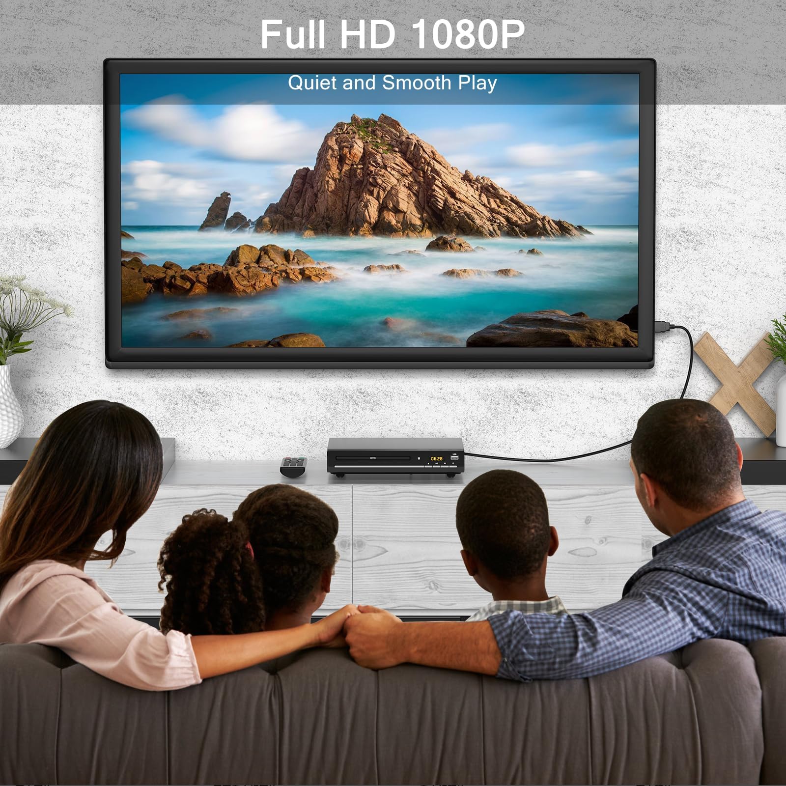 Dvd Players For Tv With Hdmi,Plays All Regions And Formats,Cd Player For Home,Support 1080P Video/Cd/Dvd/Vcd/Jpeg/Usb, Remote, H