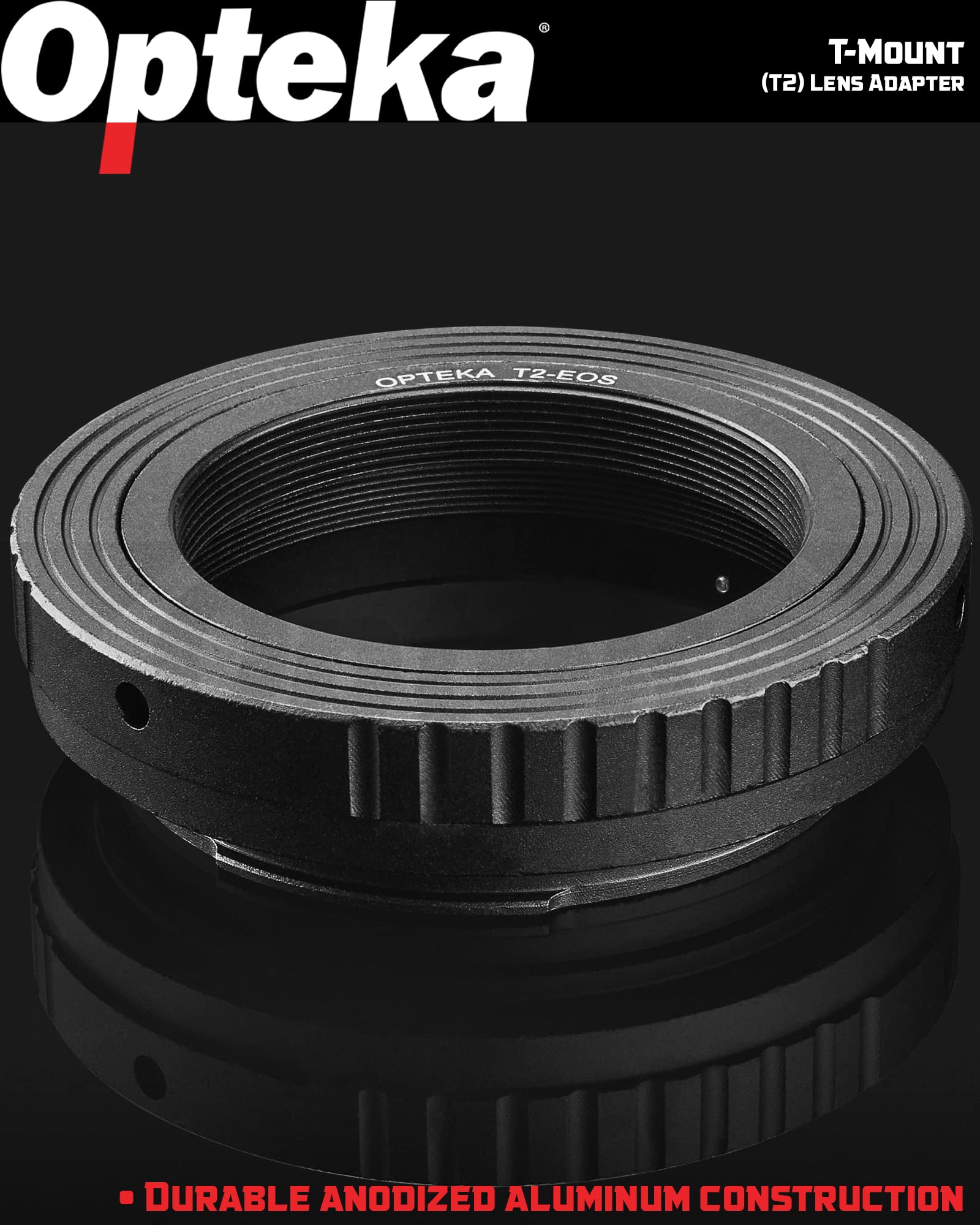 Opteka T-Mount (T2) Adapter Compatible With Canon Ef Eos 80D, 77D, 70D, 60D, 60Da, 50D, 7D, 6D, 5D, 5Ds, T7I, T7S, T6S, T6I, T6,