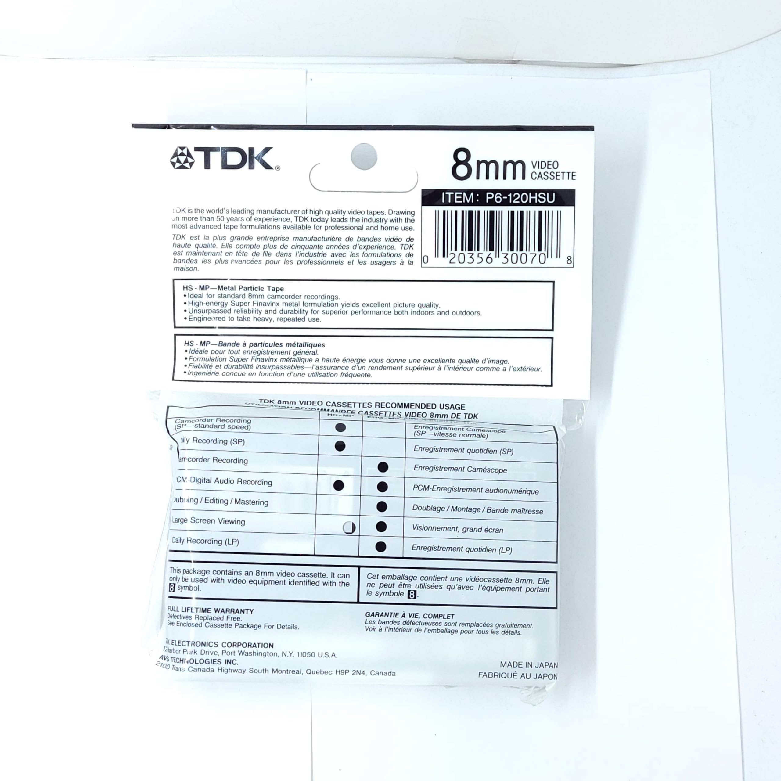 TDK P 120HS Premium 8mm Cassette