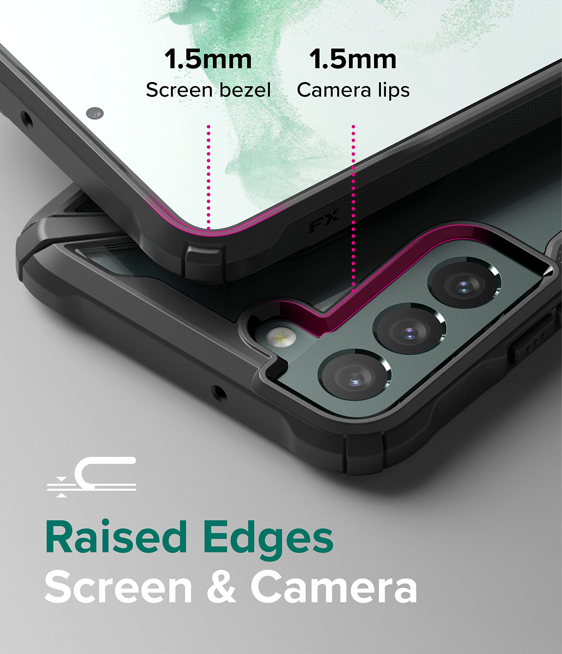 Ringke Fusion X Compatible With Samsung Galaxy S22 Plus 5G Case (2022), Clear Hard Back With Shockproof Enhanced Side Protective