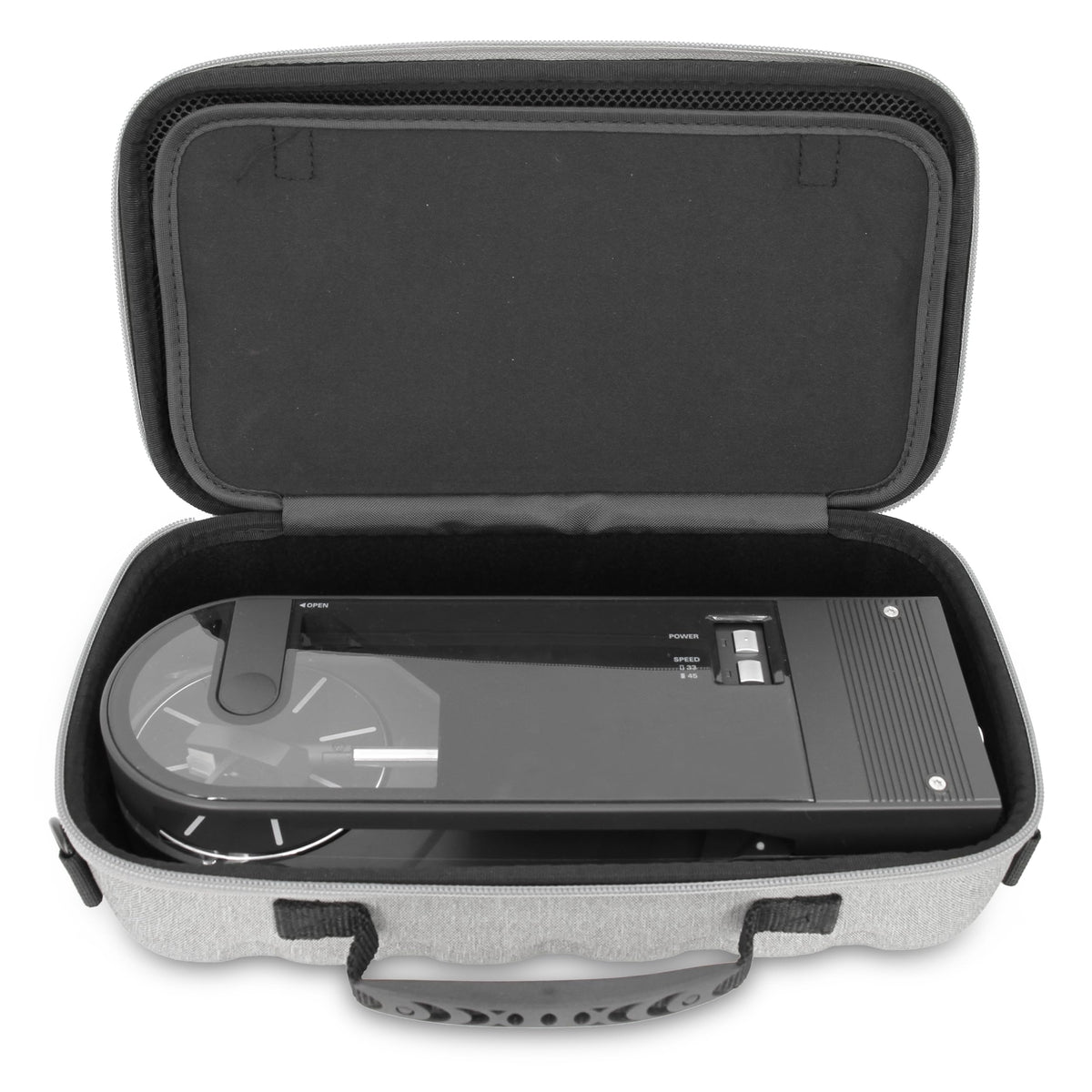 Casematix Travel Case Compatible With Audio Technica At Sb727 Portable Turntable Sound Burger Vinyl Record Player   Includes Car