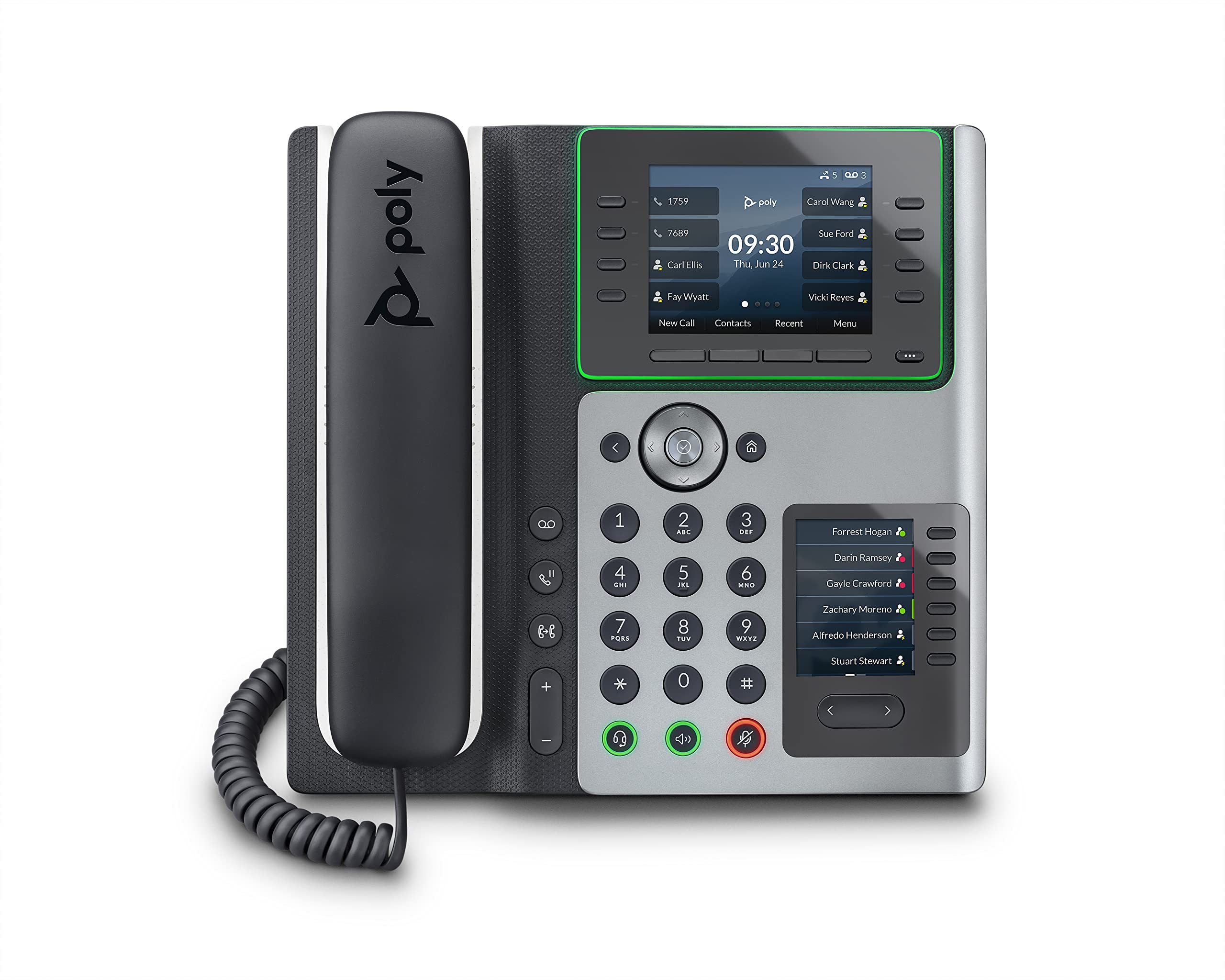 Poly Edge E450 Ip Desk Phones (Plantronics + Polycom) - Easy To Install With Included Wi-Fi - 8-Line Keys Supporting Up To 32 Li