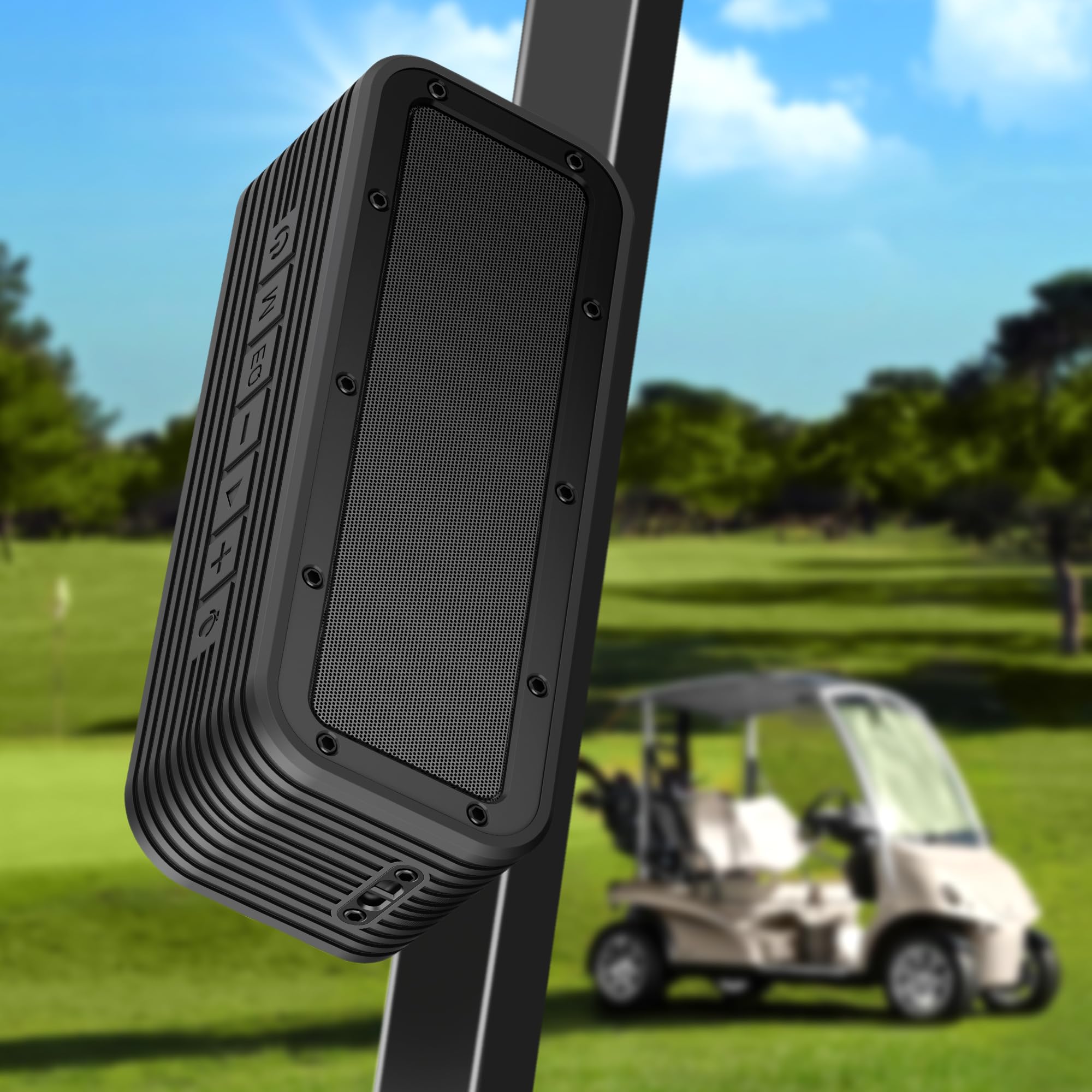 GIIKNEW Golf Cart Speaker, 40W Loud Stereo Sound Magnetic Bluetooth Speaker with Deep Bass, 6600mAh IPX7 Speakers for Golf Cart 