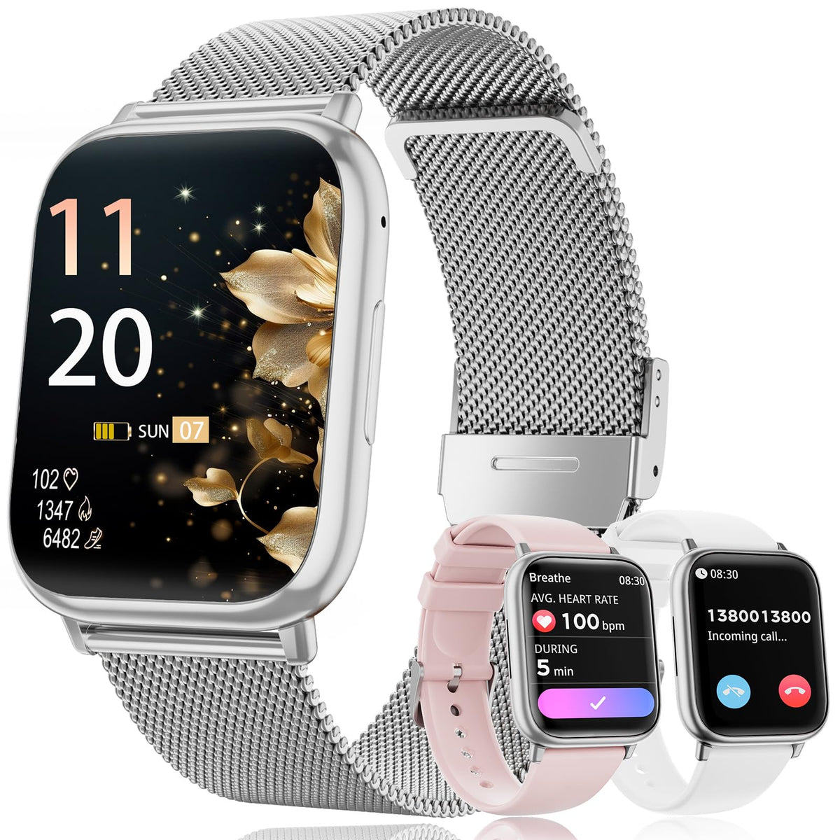 Rifephi Smart Watches For Women Answer/Make Calls, 1.83 '' Fitness Tracker Watch With Heart Rate Monitor, 113+ Sport Modes, Pedo