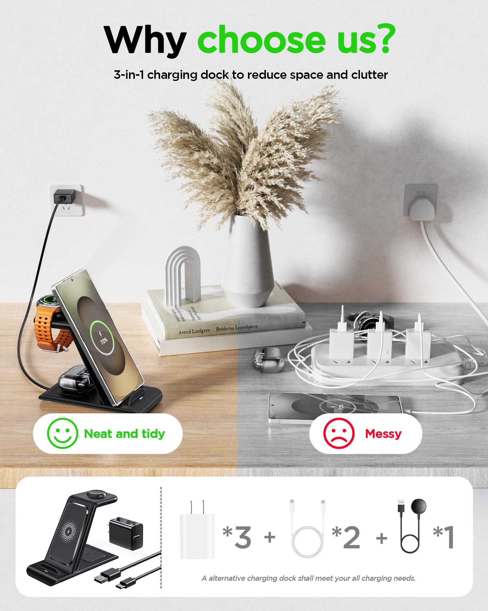 Upgraded Wireless Charging Station Compatible For Samsung Charger Magnet Galaxy Watch 5 Pro/4/3 Active 2/1 Galaxy S23/22/S21/S20