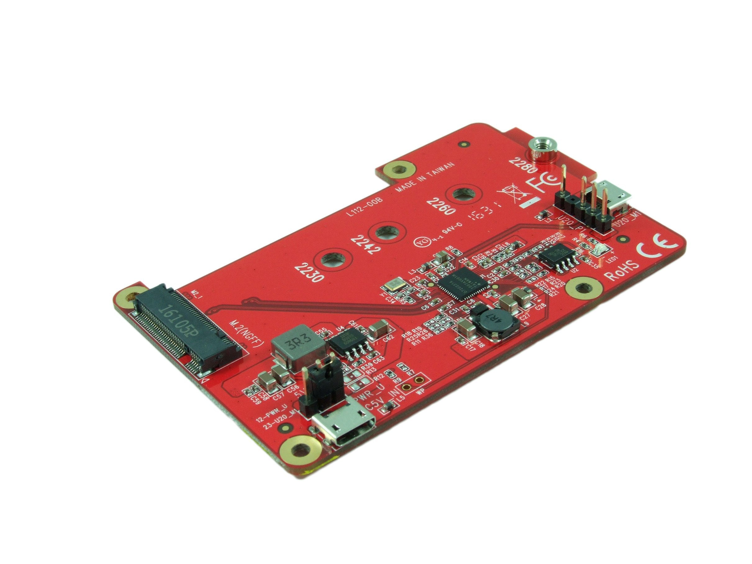 Ableconn Piusb M2S Usb To M.2 Sata Ssd Converter Stackable Board For Raspberry Pi