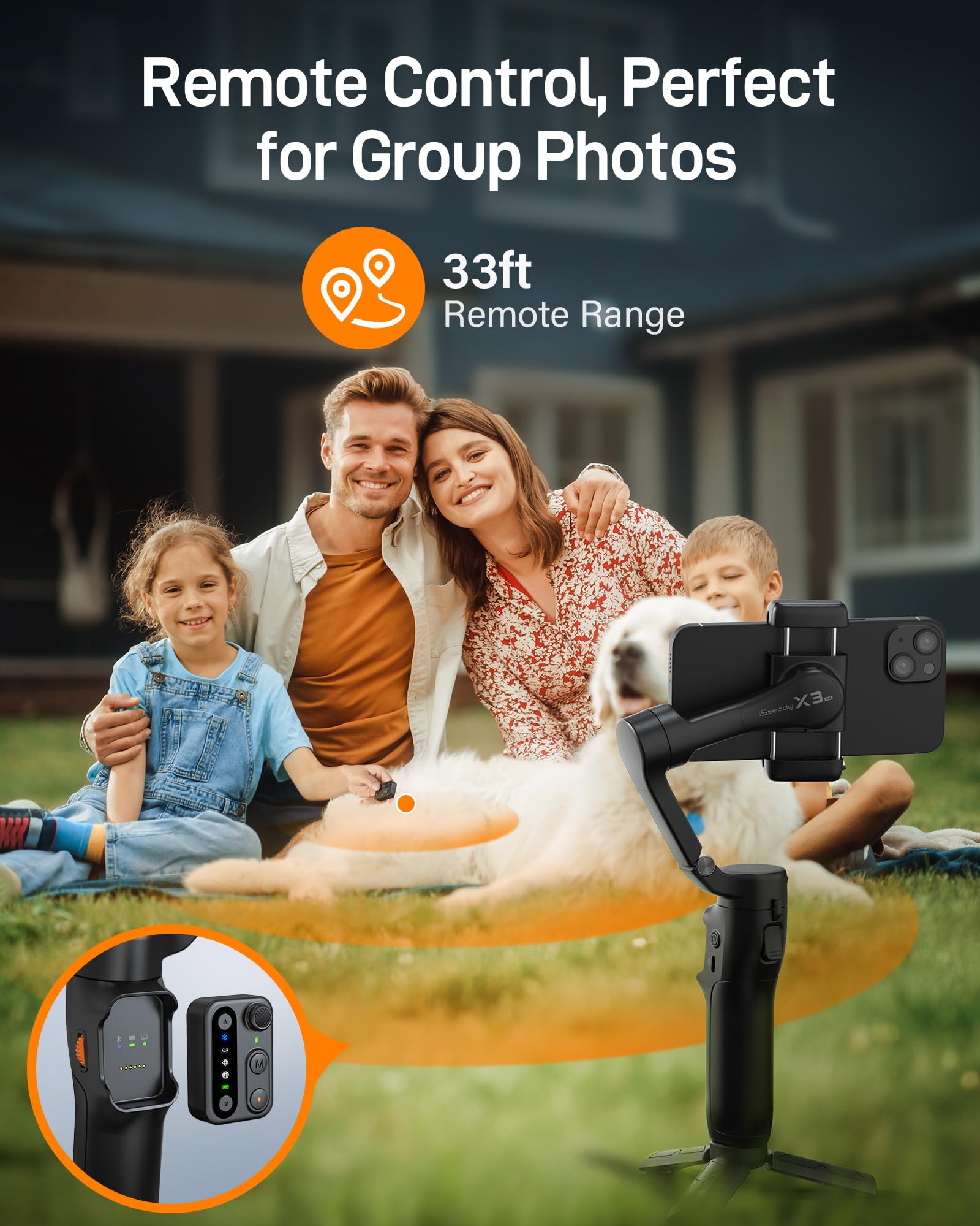 Hohem Isteady X3 Se Gimbal Stabilizer For Iphone, Phone Stabilizer With Detachable Remote Control, Portable Foldable 3-Axis Phon