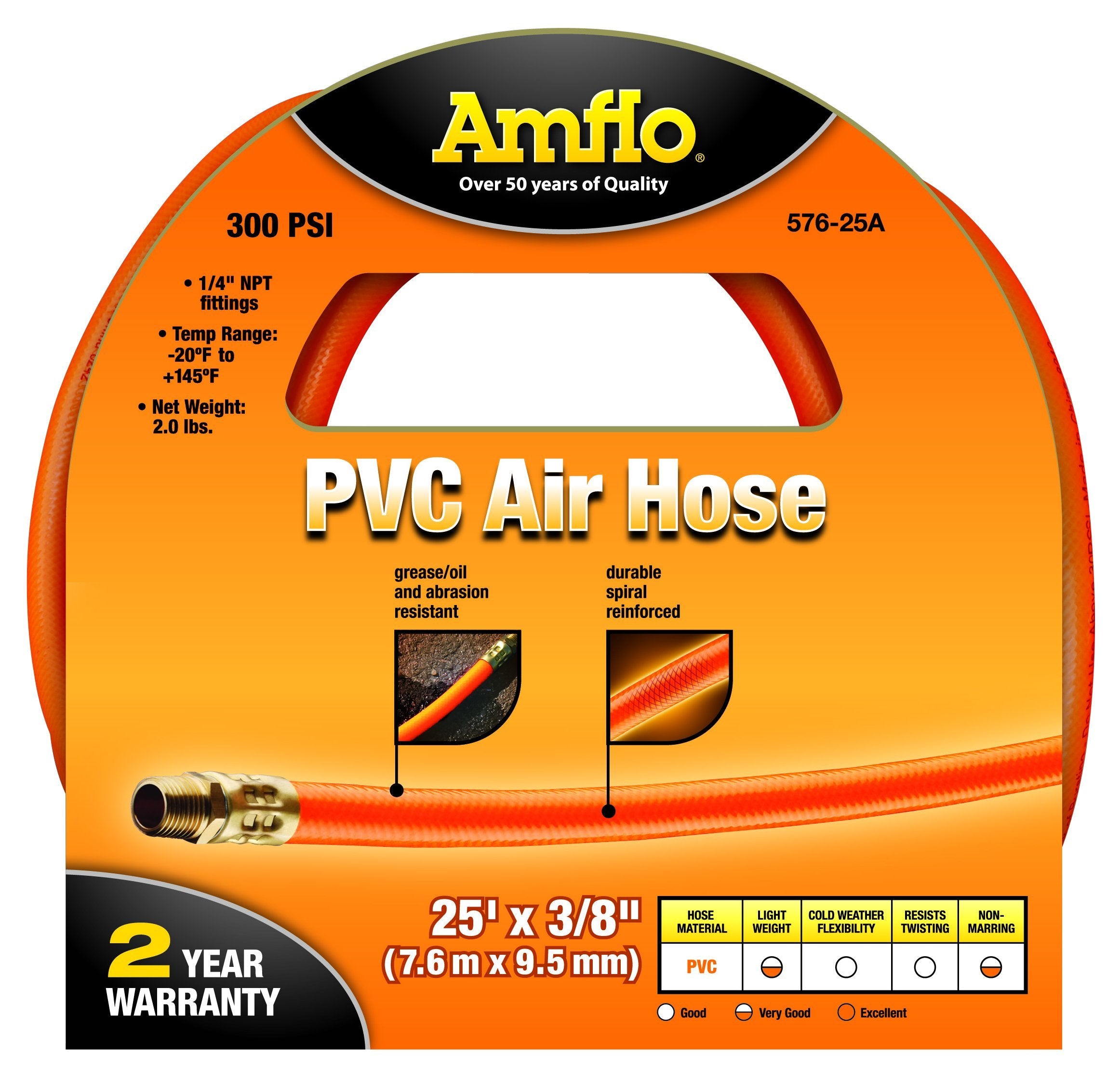 Amflo 576-25A 3/8 X 25 Pvc Air Hose