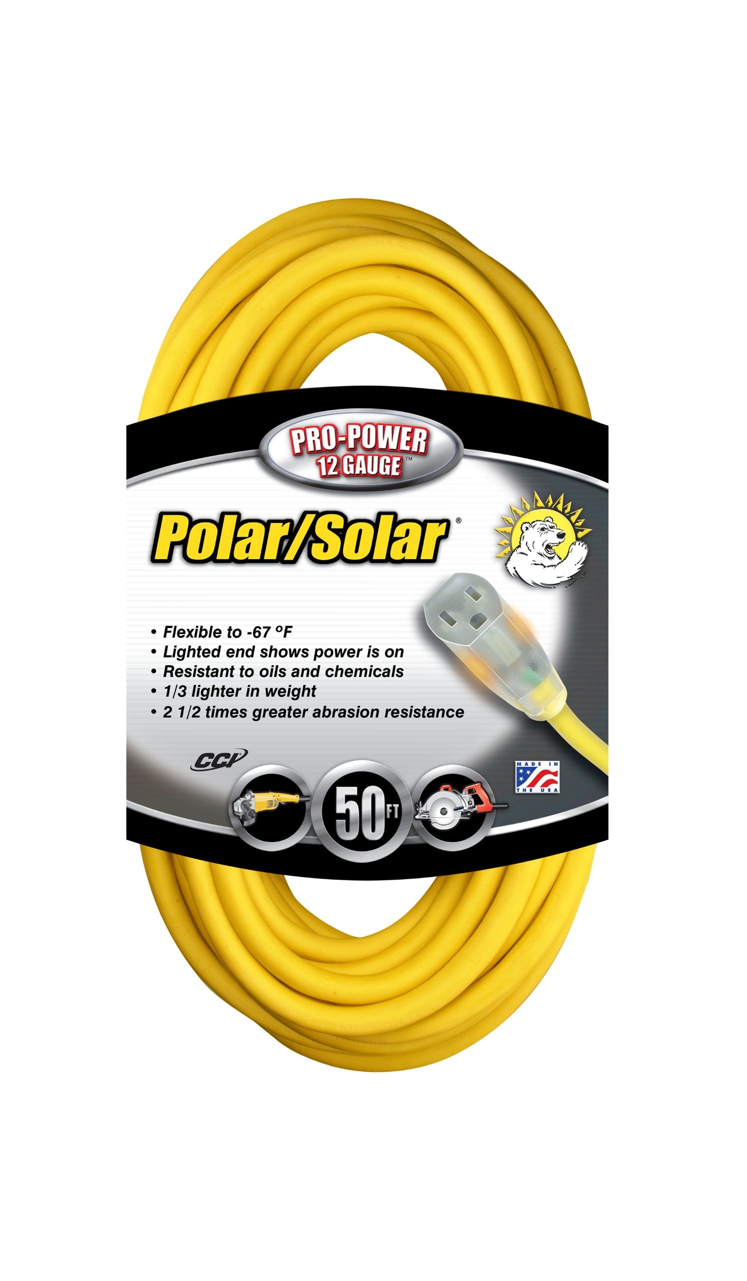 50 Ft. 12/3 Sjeow Yellow Contractor Grade Outdoor Extension Cord