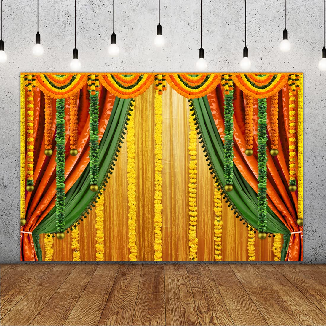 Lofaris India Pooja Photography Backdrop Puja Ganpati Pooja Traditional Mehndi Festival Background Diwali Decorations Wedding Pa