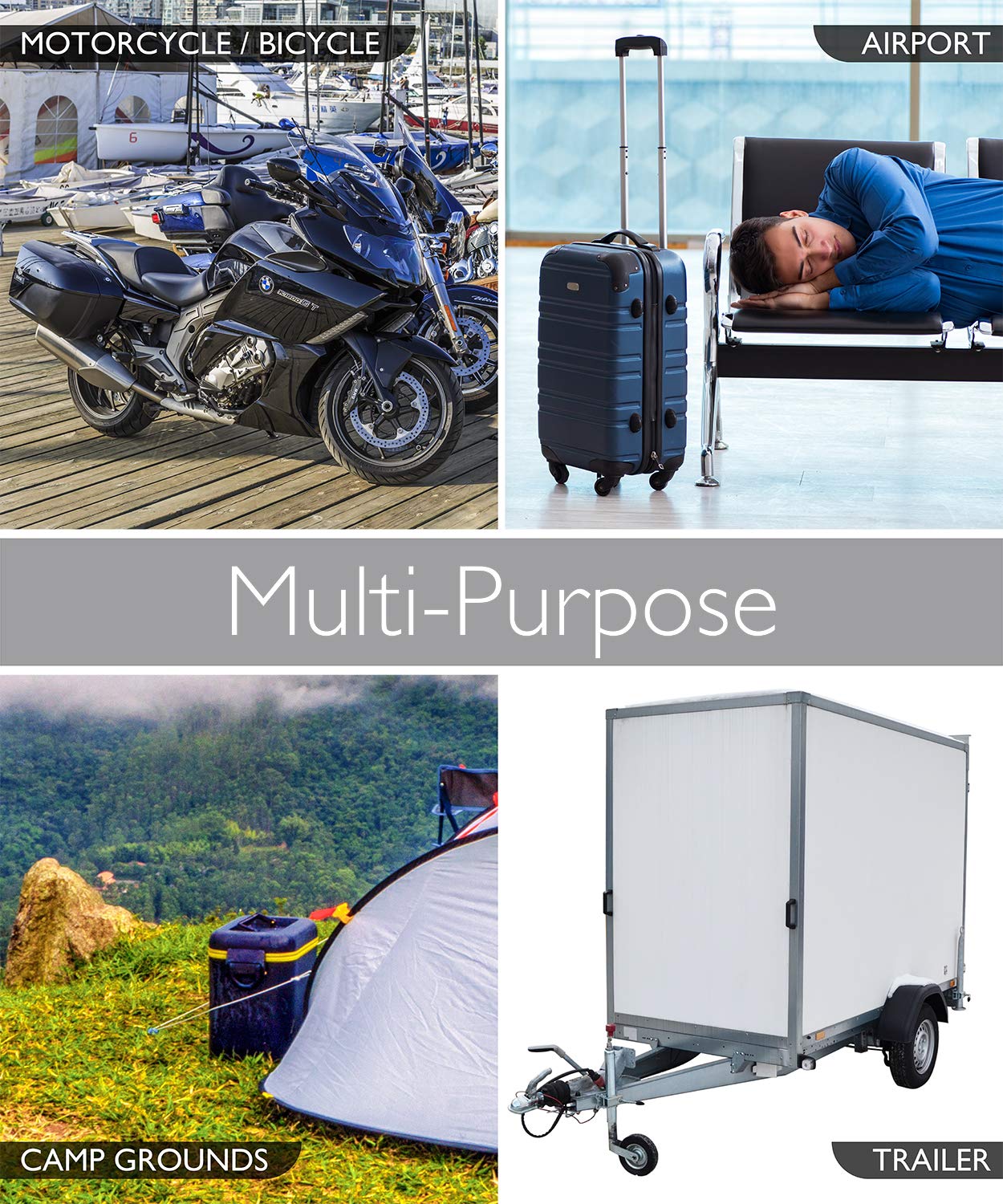 Fosmon Anti Theft Burglar Bike Alarm With Remote, Waterproof Vibration Triggered Battery Operated Loud 113Db Wireless Siren For