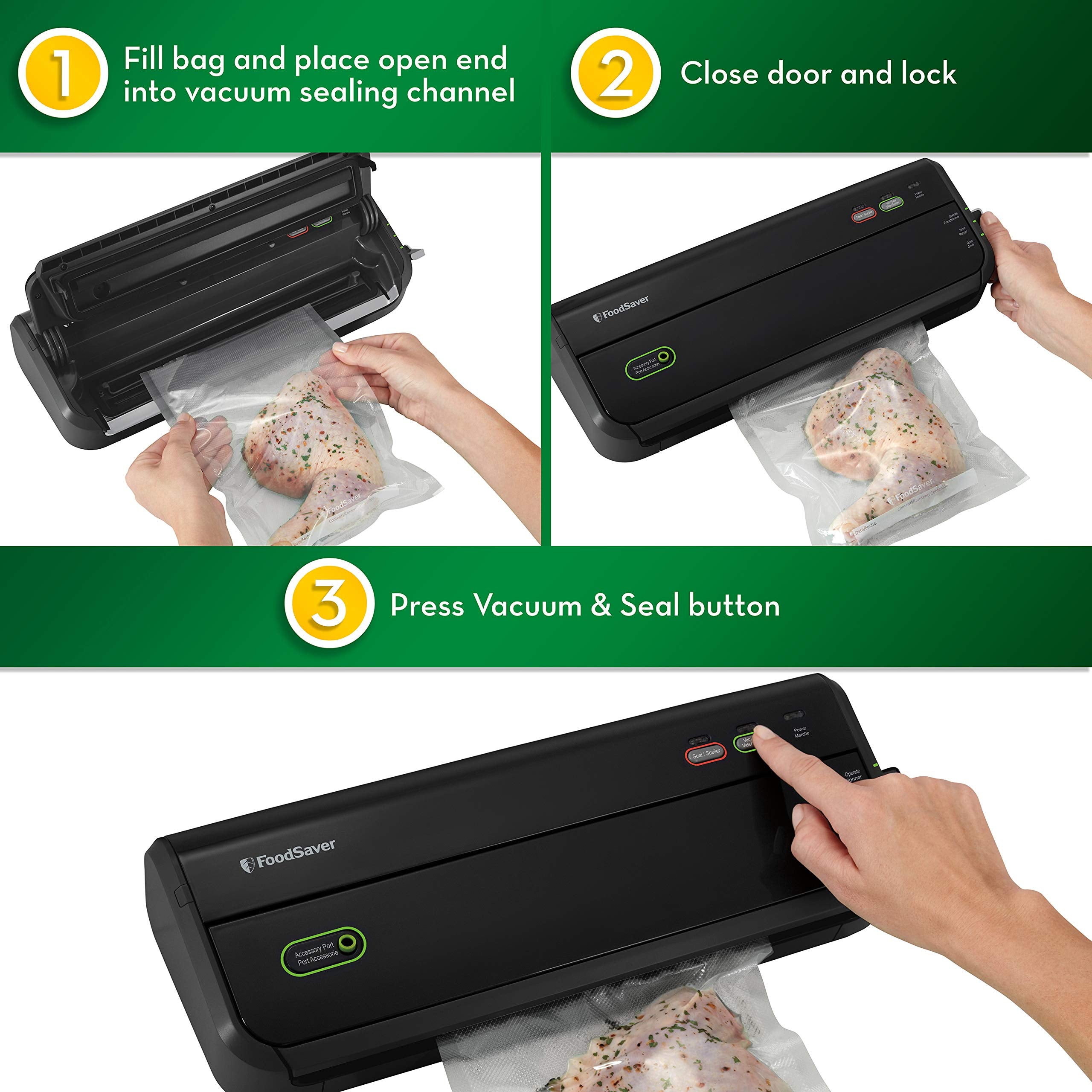 Foodsaver Vacuum Sealer Machine With Starter Vacuum Seal Bags & Rolls