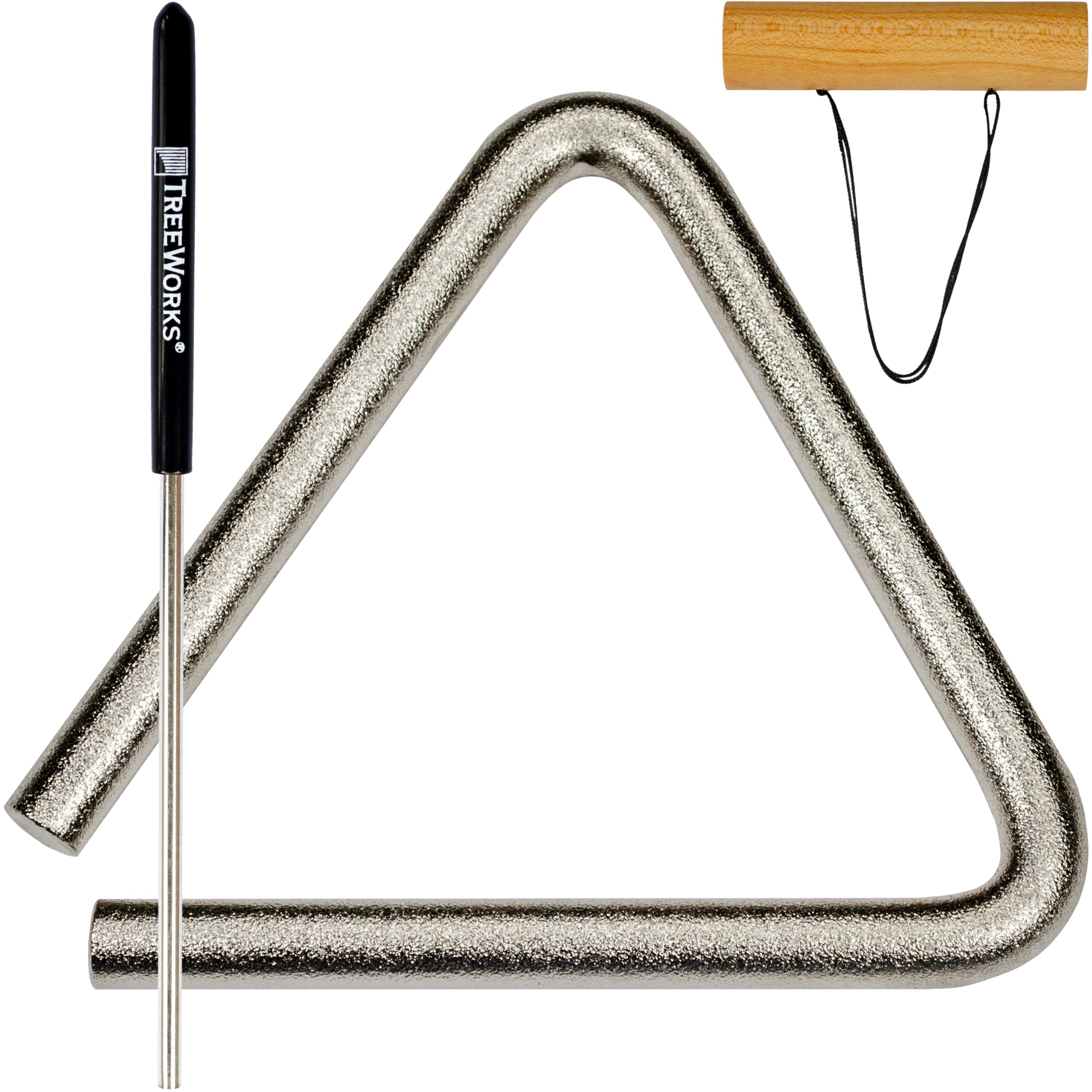 Treeworks Chimes 6'' Triangle Percussion Musical Instrument   Made In U.S.A.   With Beater/Striker And Holder, Professional Stud