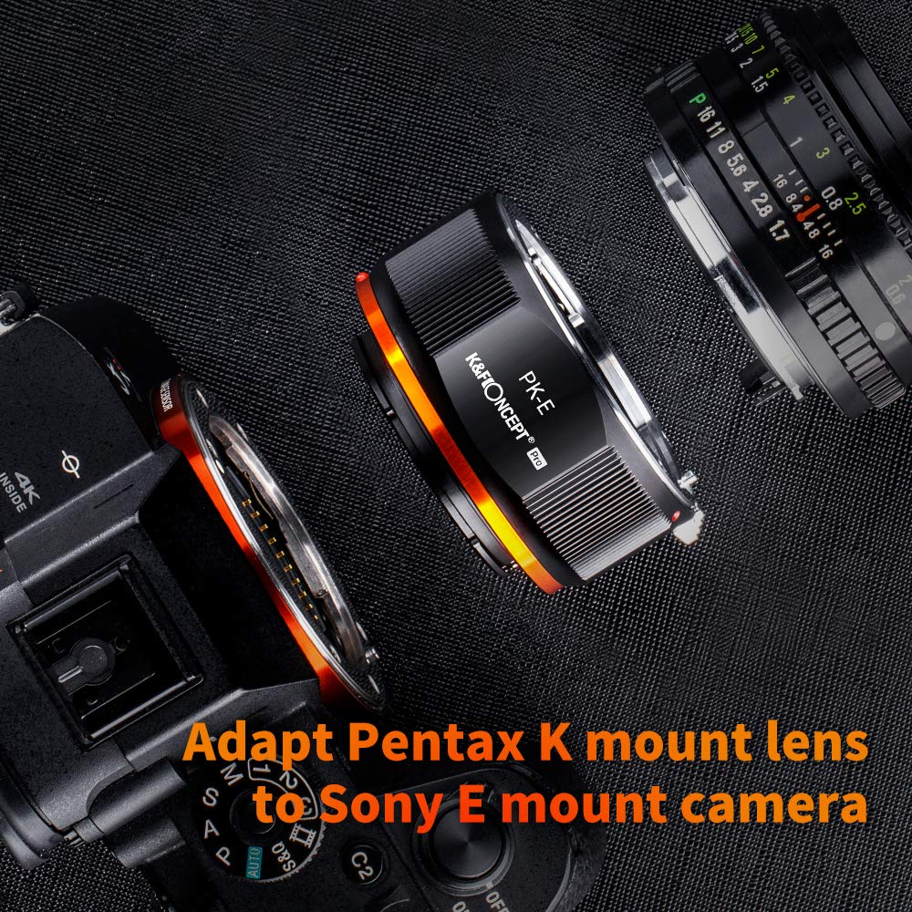 K&F Concept Lens Mount Adapter Compatible For Pk K Mount Lens To Nex E Mount Camera Body With Matting Varnish Design