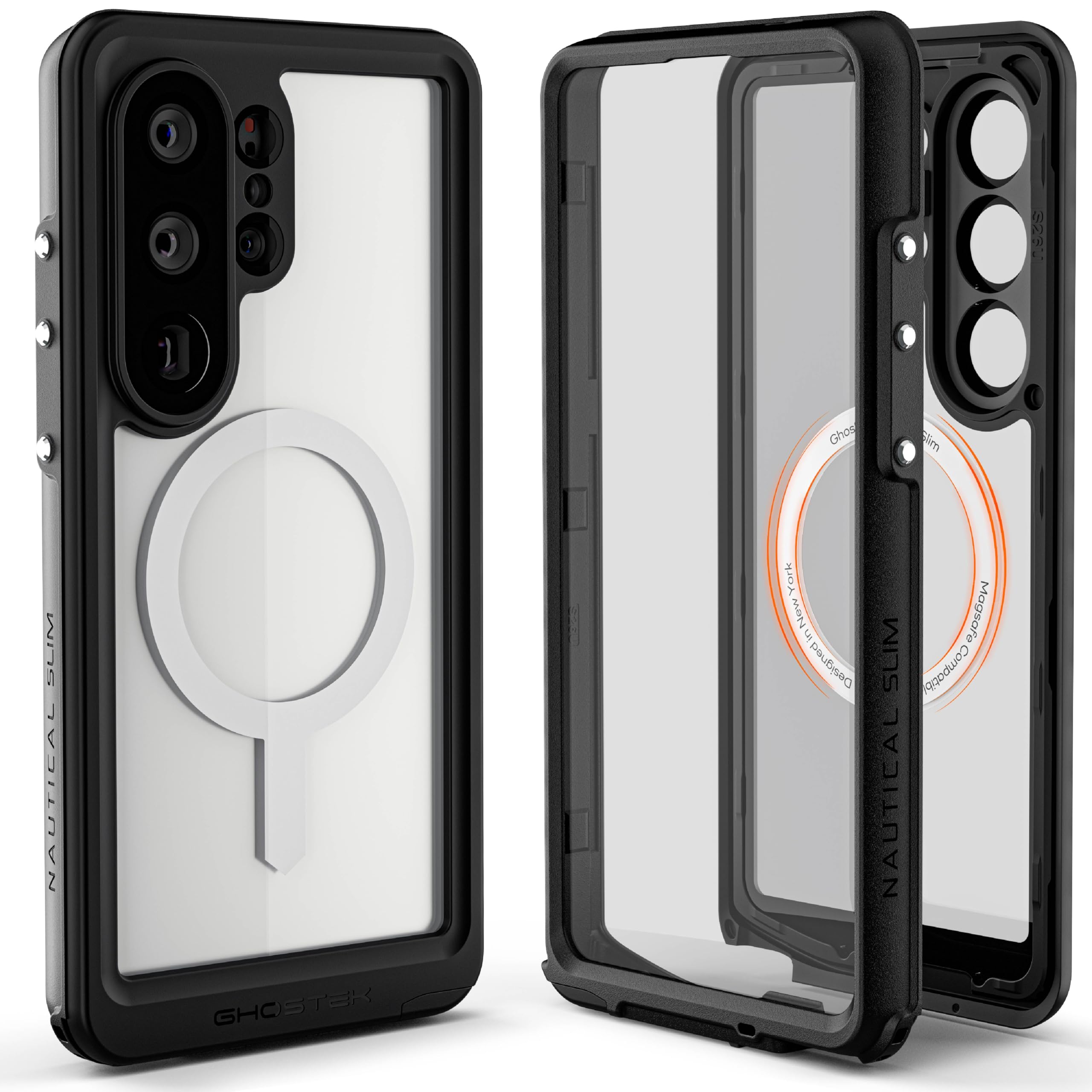 Ghostek Nautical Slim S26 Ultra Waterproof Case Rugged with Screen Protector, Camera Lens Cover and Magnetic MagSafe Compatible 