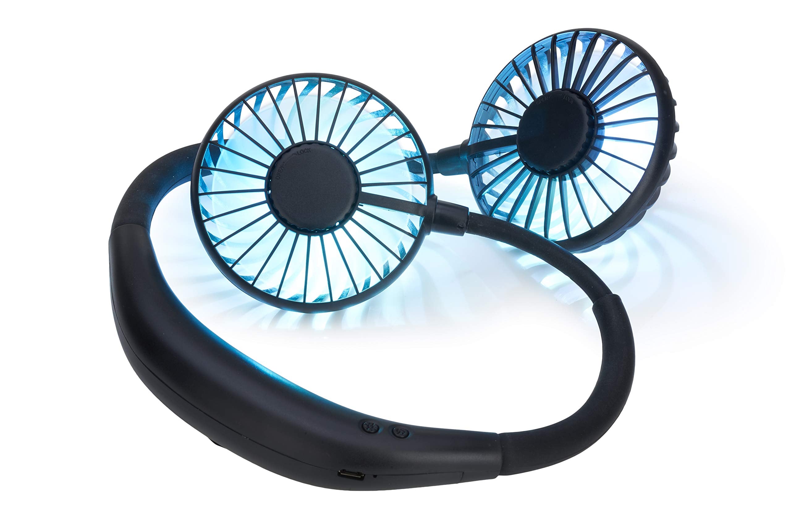 Wireless Express Led Neck Fan With Neckband   Lightweight Small Fan   Portable Mini Usb Fan   Rechargeable Personal Fan