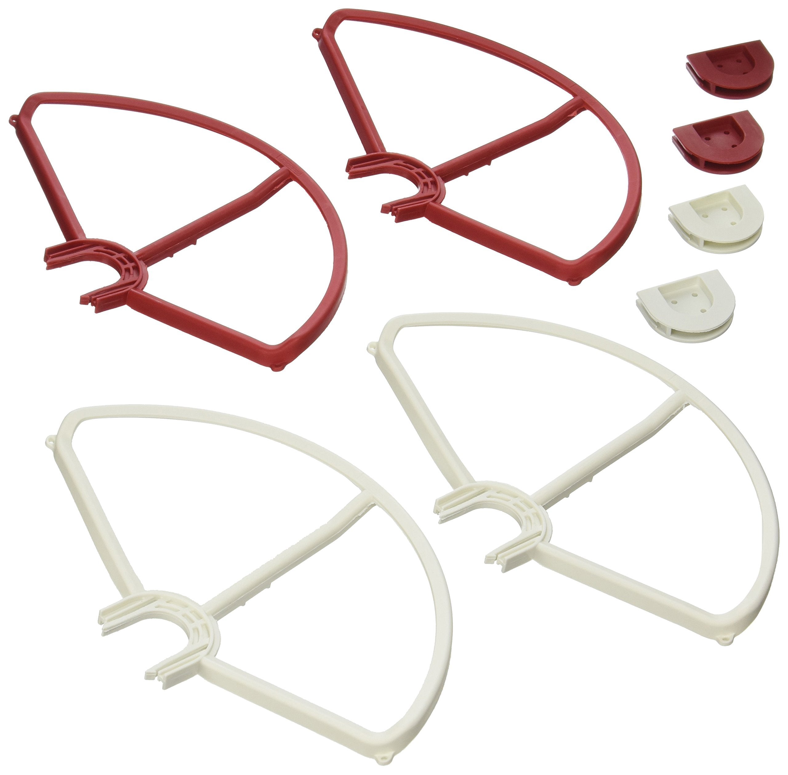SummitLink Snap On/Off Prop Guards 2X Red 2X White for Phantom 1 2 3 Quick Connect Tool Free Also Fit on Phantom 3 Standard