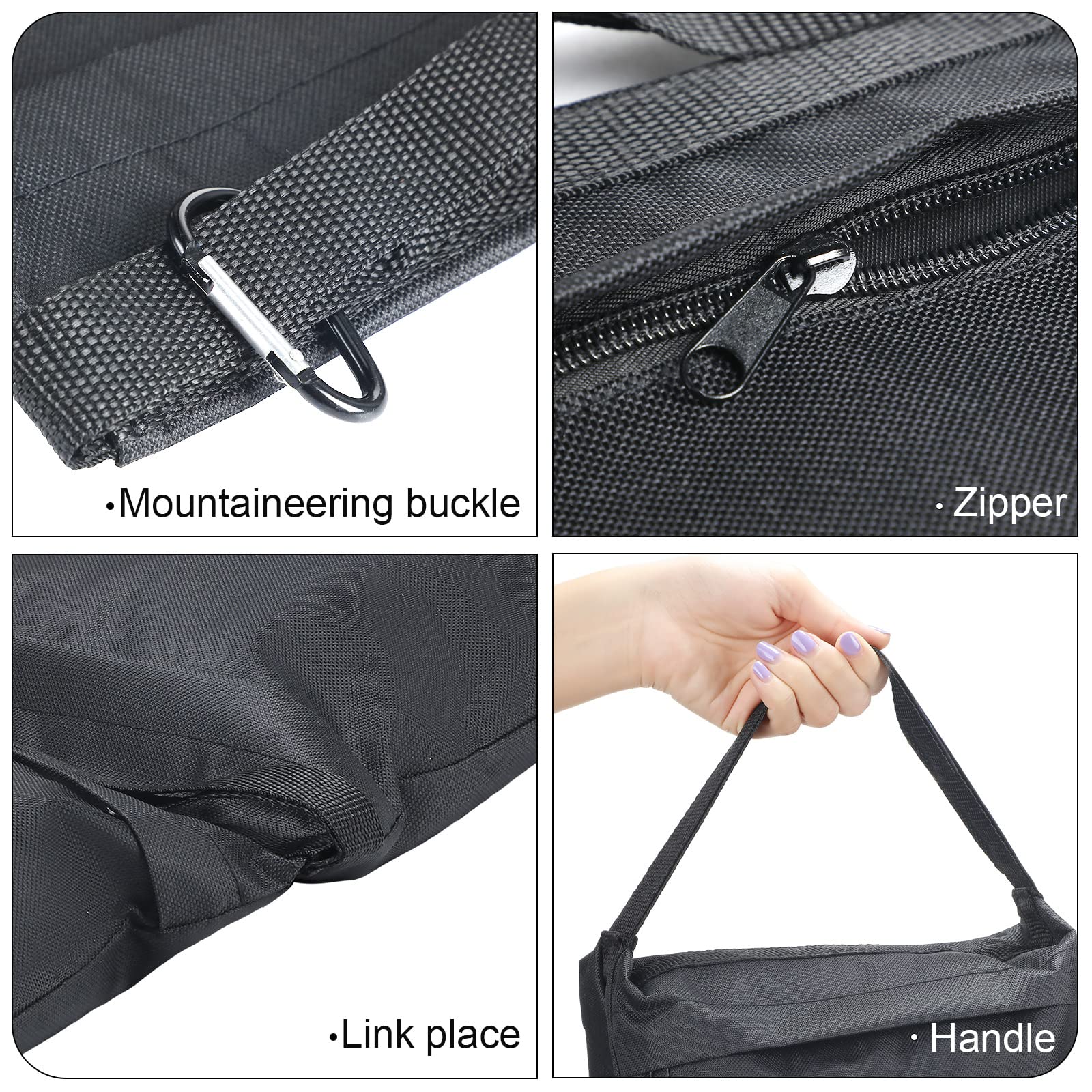 Hoteam 12 Sets Sandbag Outdoor Curtain Weighted Bags Sets With Spring Clamps, Hooks For Light Brackets, Heavy Photography Light