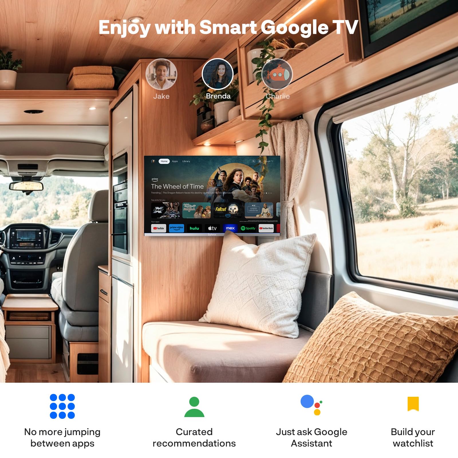 Sylvox Smart Rv Tv, 32 Inch Tvs With Dvd Player Built-In, 12 Volt For Rv Camper 1080P Fhd, Google Smart Free Download Apps, Supp