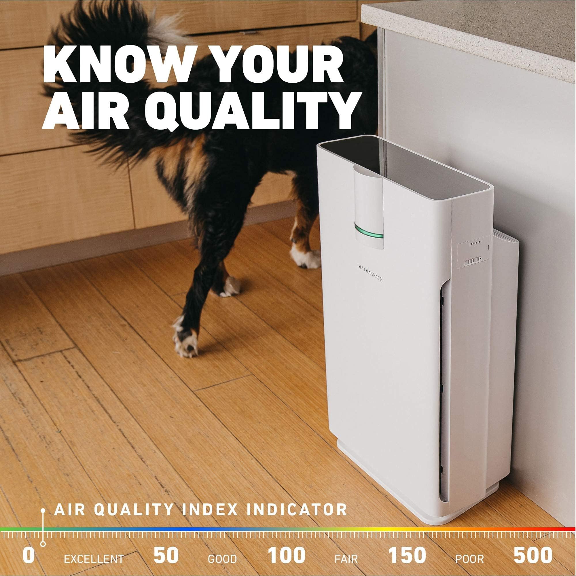Hathaspace Smart True Hepa Air Purifier For Large Rooms   Eliminates 99.97% Of Dust, Pet Hair, Odors   1500 Sqft Coverage