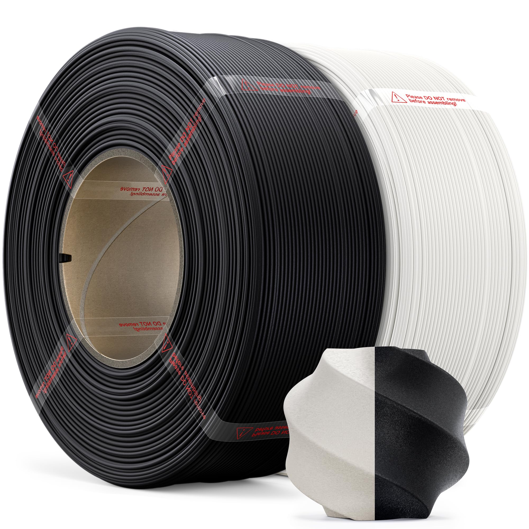 MarsWork PLA Matte Refill Filament 2-Pack Bundle (2kg/4.4lbs) for Reusable Spools, 1.75mm Spool-Less Bulk PLA 3D Printing Filame