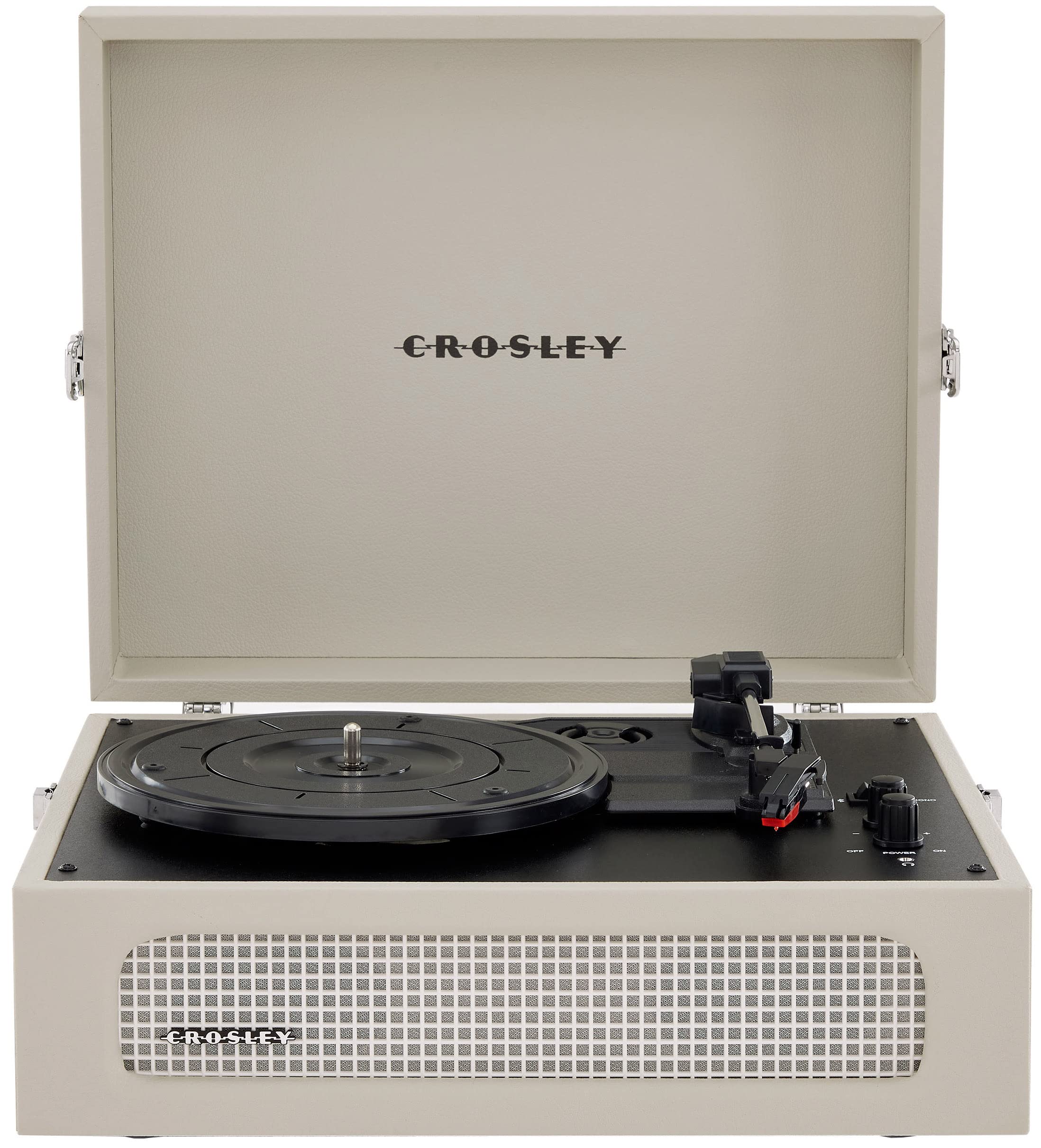 Crosley CR8017U-DU1 Voyager Vintage Portable Vinyl Record Player Turntable with Bluetooth in/Out and Built-in Speakers, Dune